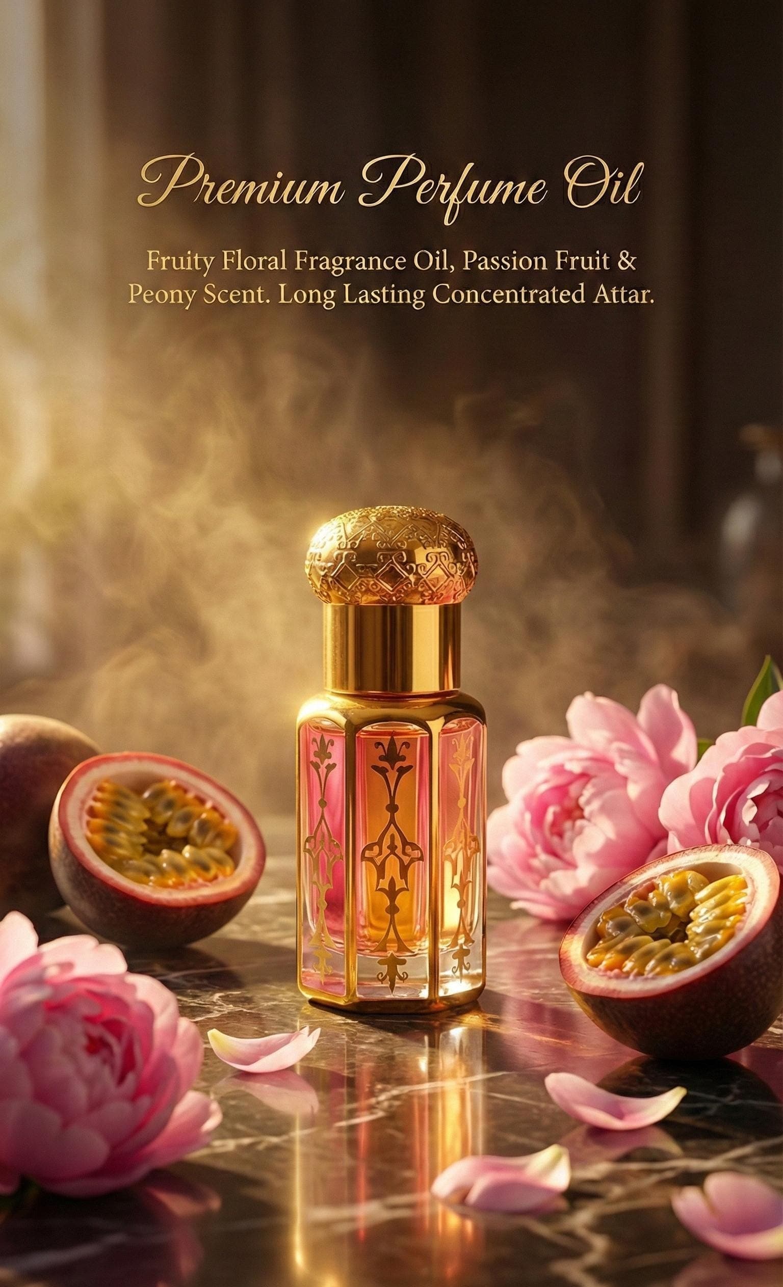 Passion Fruit Peony Perfume Oil - Long Lasting Fruity Floral  BOMB-SHll-Z Attar
