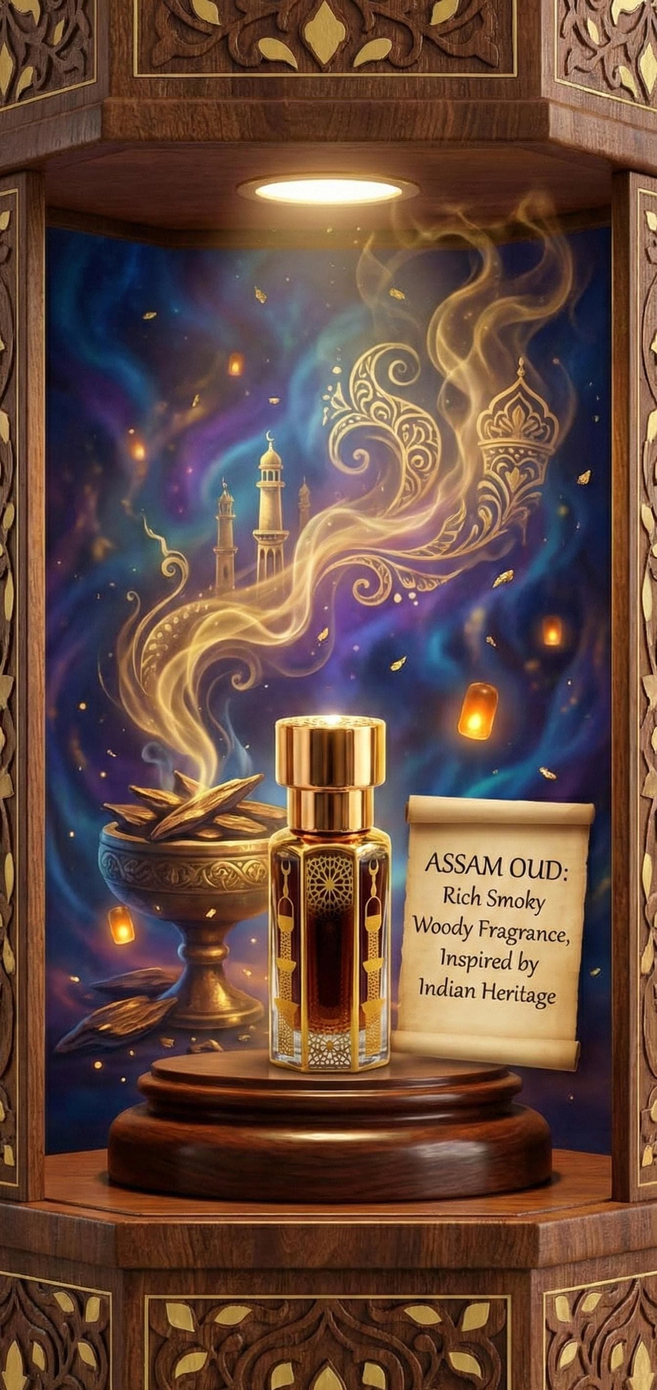 Assam Oud Attar | Smoky Indian Perfume Oil, Alcohol Free