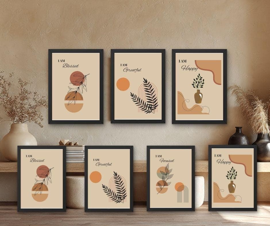 Boho Botanical Print Set, Beige Scandinavian Gallery Wall Art (Digital Zip File Download) - image 3