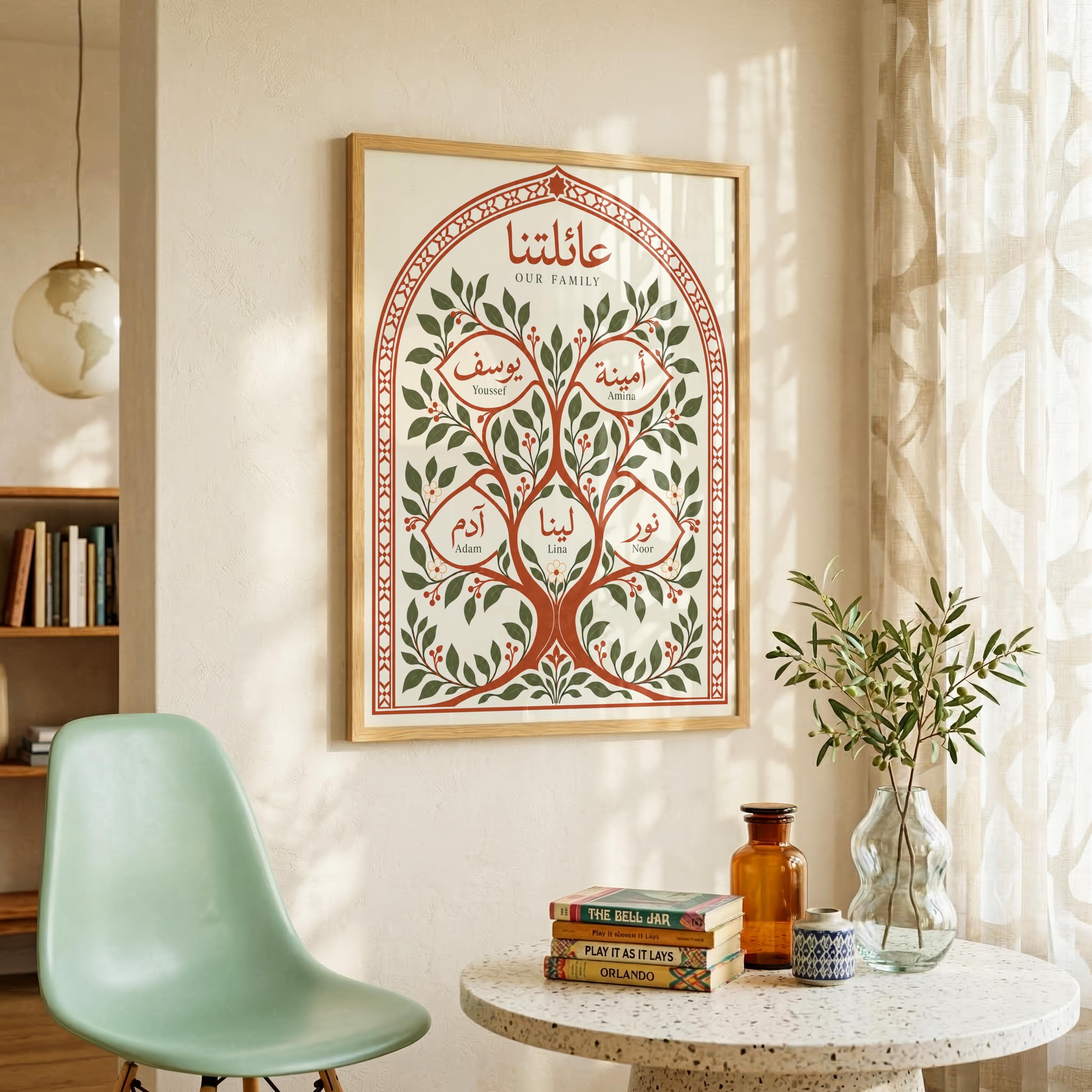 Personalized Arabic Family Tree Poster | Custom Arabic Name | Arabic Home Wall Art |  Muslim Decor | Calligraphy | Personalized Family Gift - image 3
