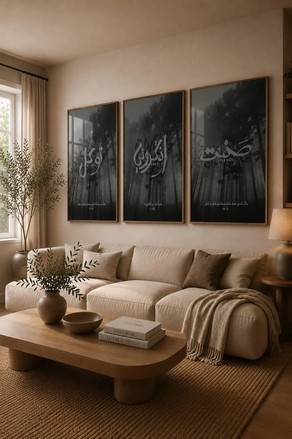 Set of 3 Islamic Printable Wall Art, Arabic Calligraphy Posters, Tawakkul & Dhikr Bundle, Minimalist Muslim Home Decor - image 3