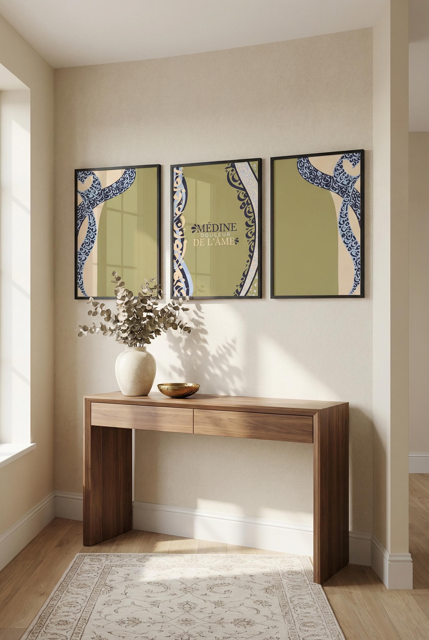 Islamic Wall Art Set of 3 Posters – Medina “Softness of the Soul”, Arabic Calligraphy Posters - Muslim Decor, Set Medine - Digital Download - image 4