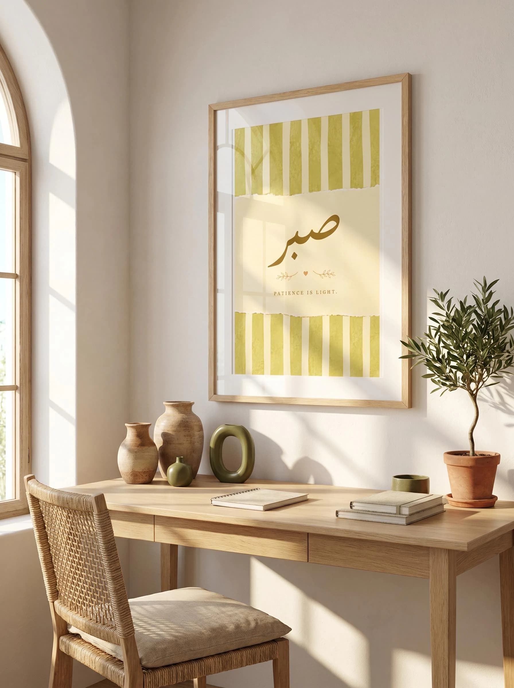 Sabr Arabic Print | Islamic Wall Art | Patience Is Light Poster | Muslim Home Decor | Minimalist Yellow Printable | Instant Download - image 4