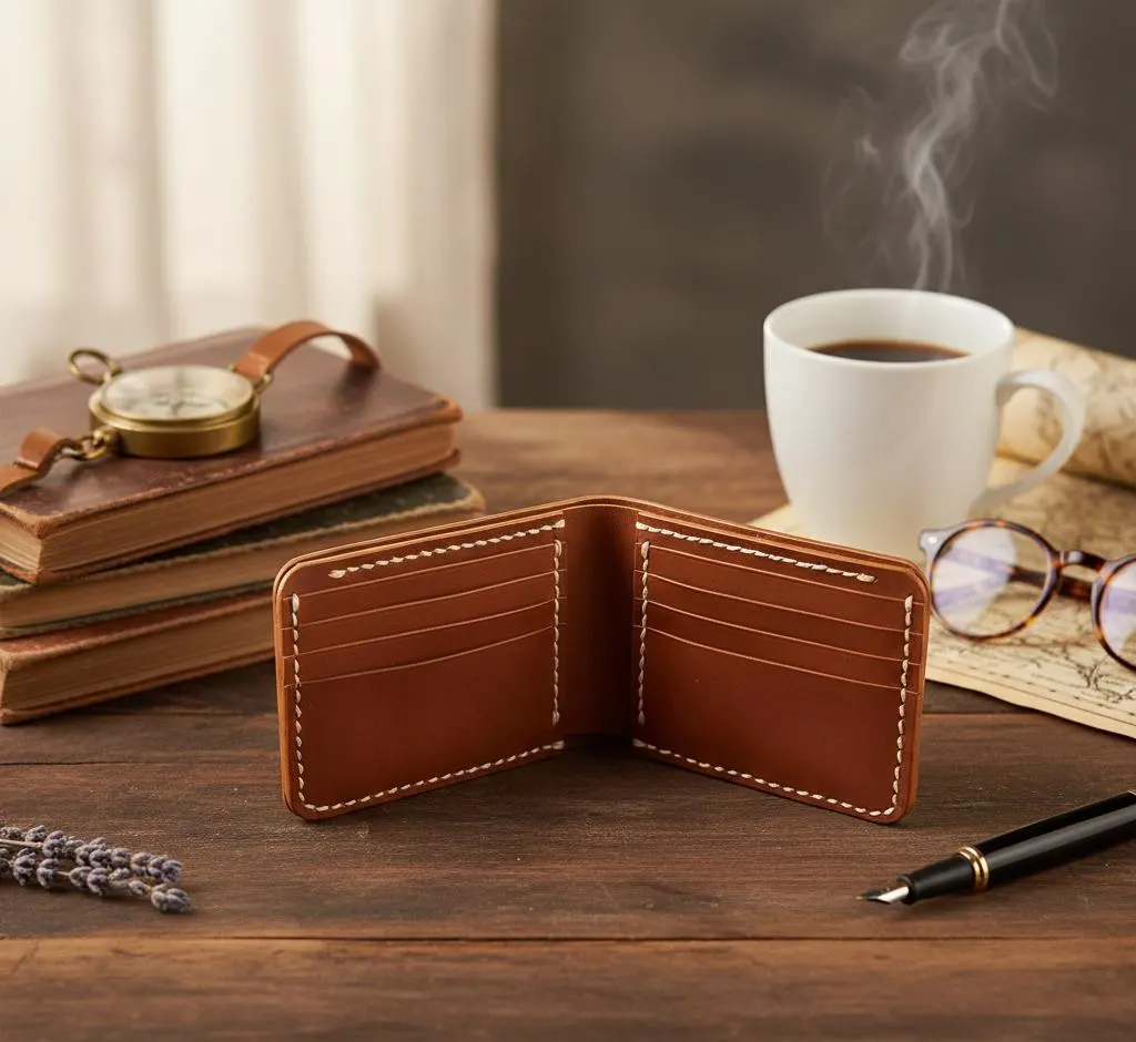 Handmade Green Stingray Leather Bifold Wallet, Luxury Exotic Fish Skin - image 3