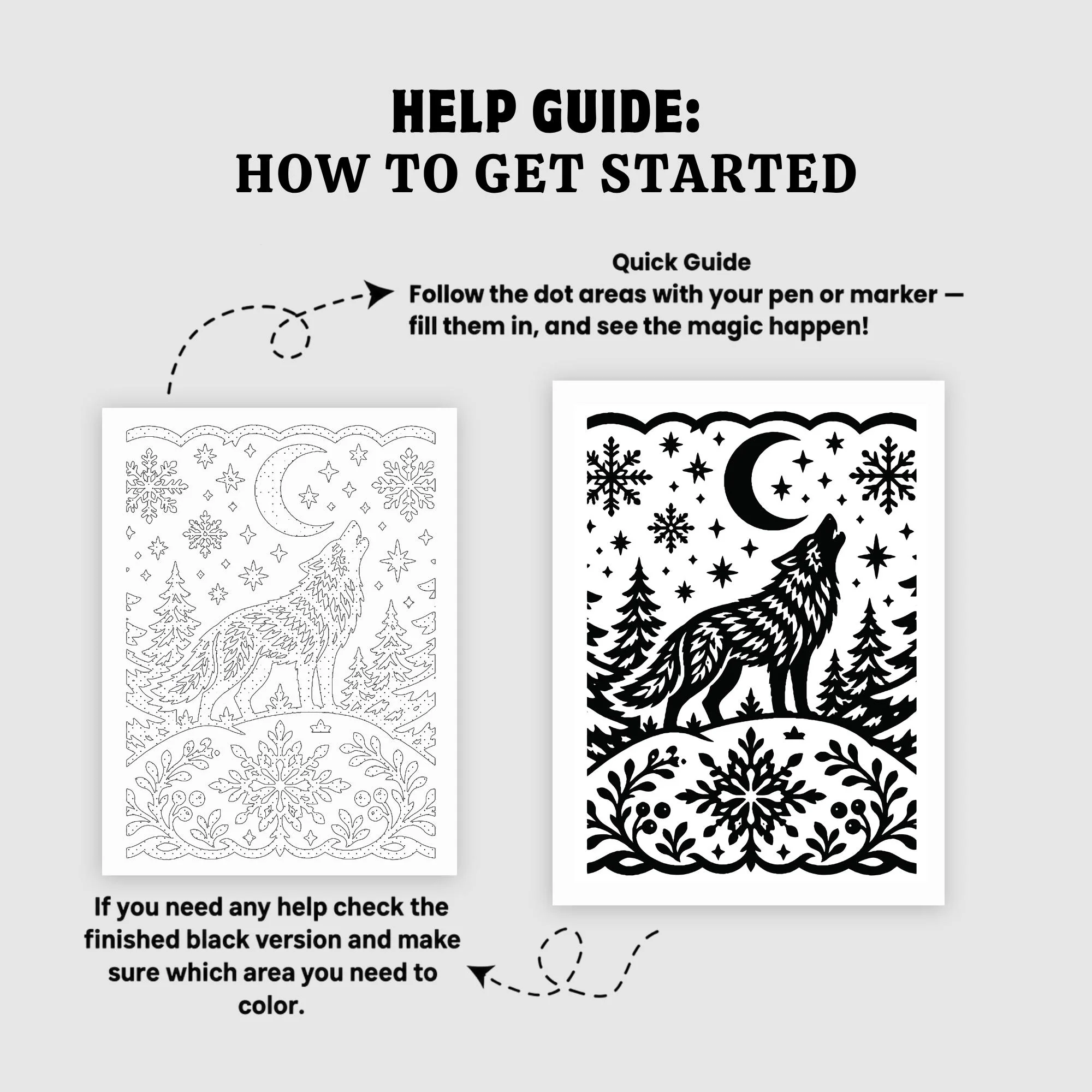 Winter Woodland Animal Coloring Pages for Adults, 40 Monochrome Designs, Printable PDF - image 3