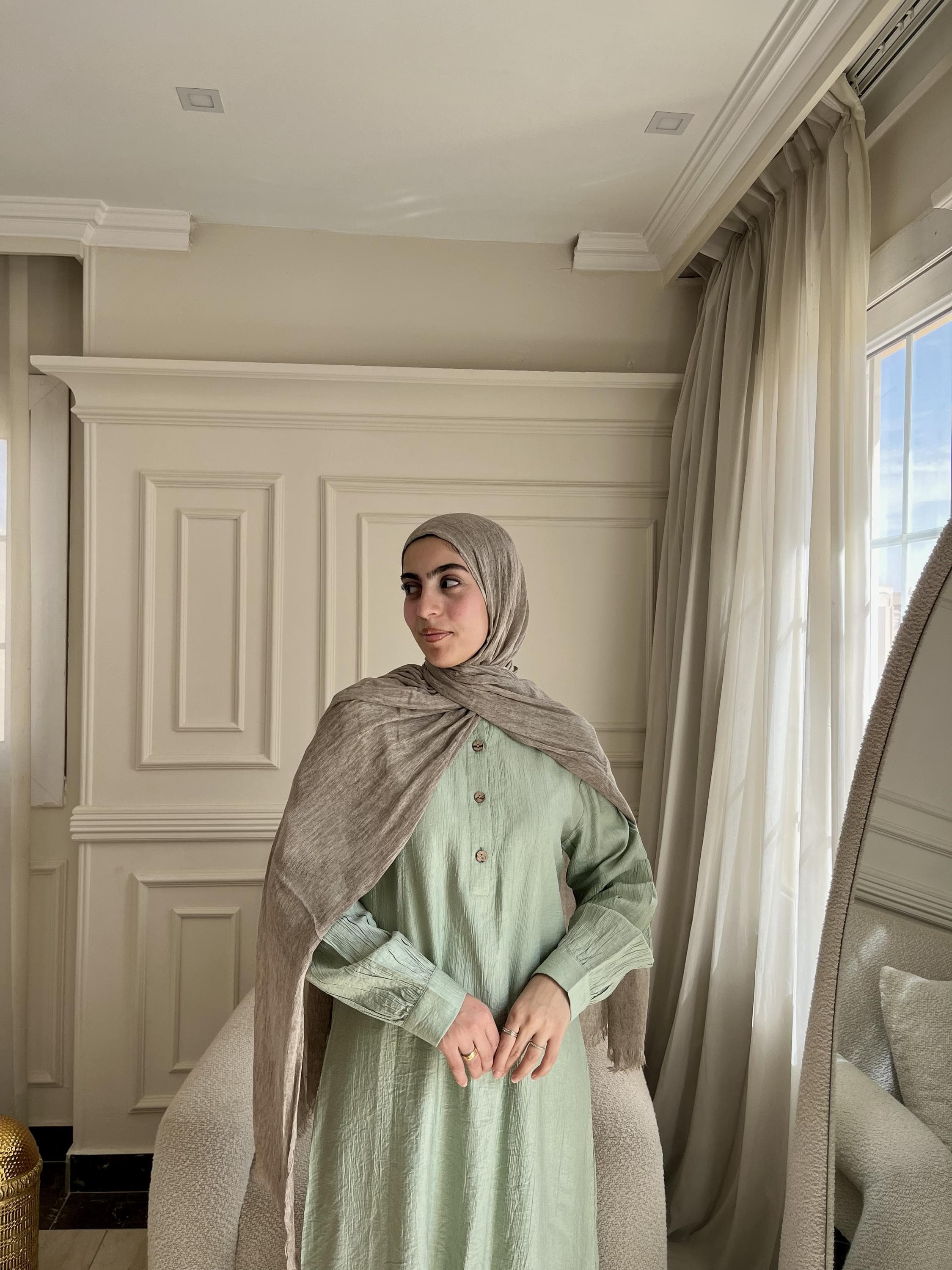 Egyptian Linen Blend Tunic | Breathable Long Sleeve Modest Top - image 4