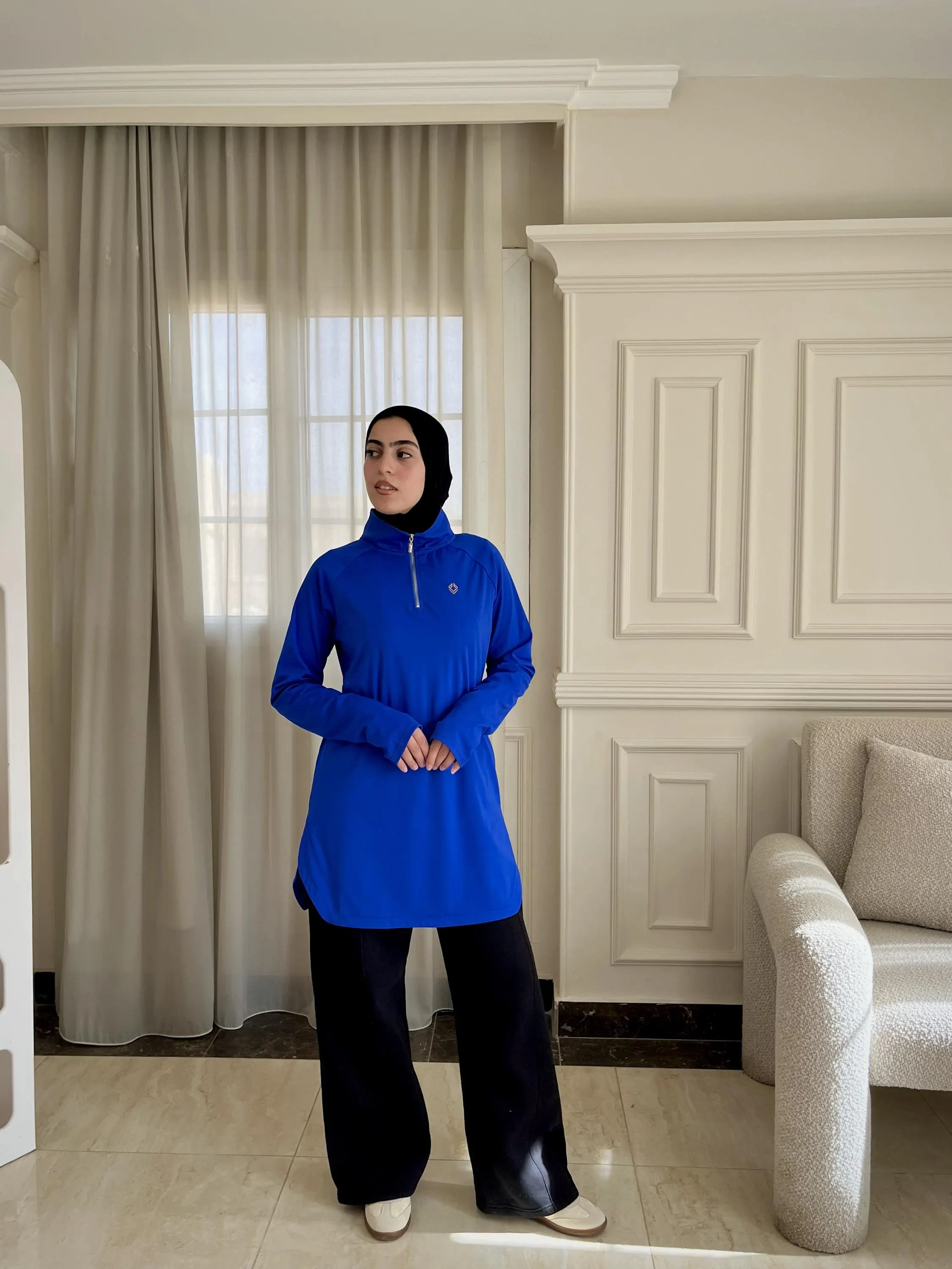 Modest Workout Top | Long Sleeve Gym Shirt, Full Coverage Athletic Wear - image 3