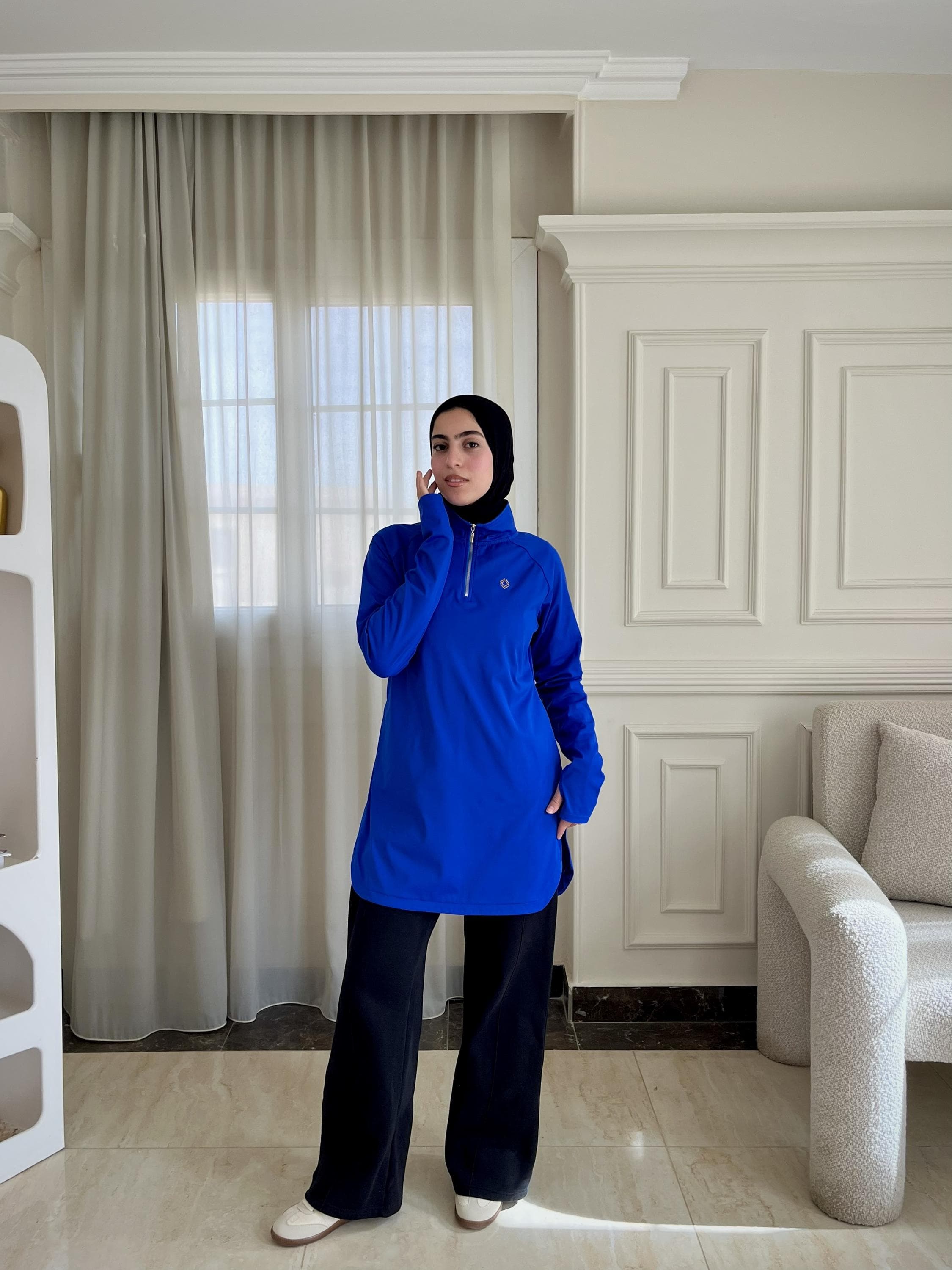 Modest Workout Top | Long Sleeve Gym Shirt, Full Coverage Athletic Wear - image 4