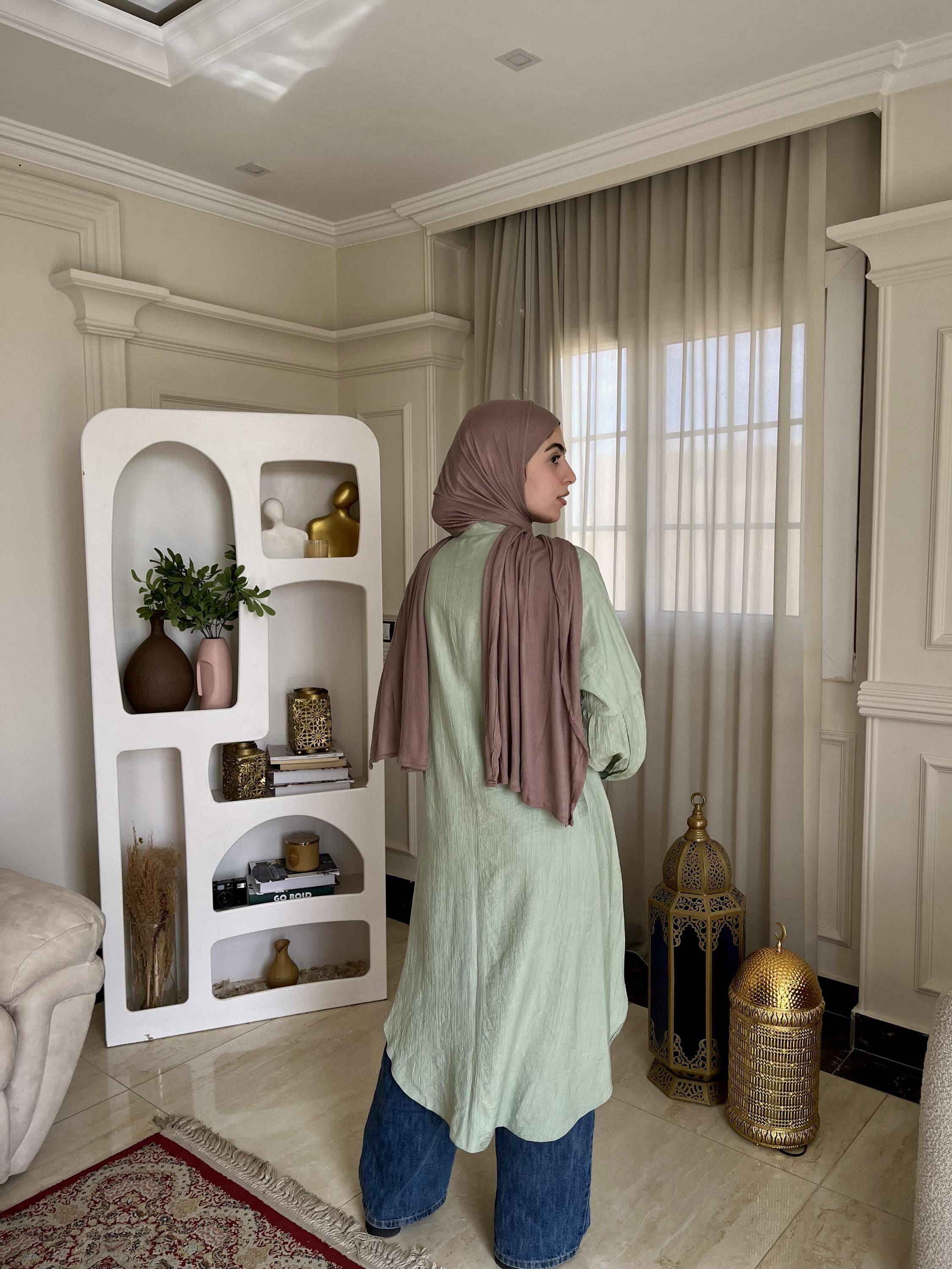 Egyptian Linen Blend Tunic | Breathable Long Sleeve Modest Top - image 3