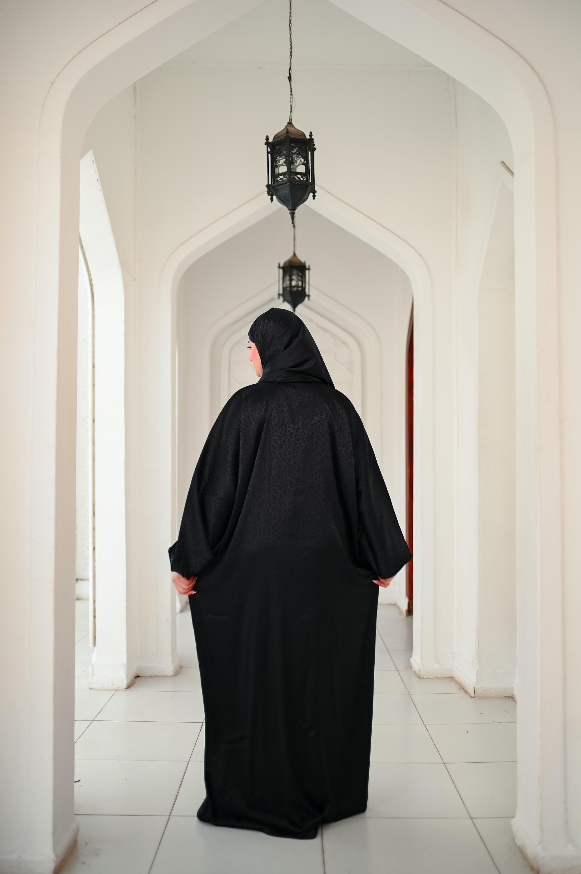 Farida Satin Prayer Dress - Luxury Full-Length Isdal, Modest Prayer Scarf - image 4