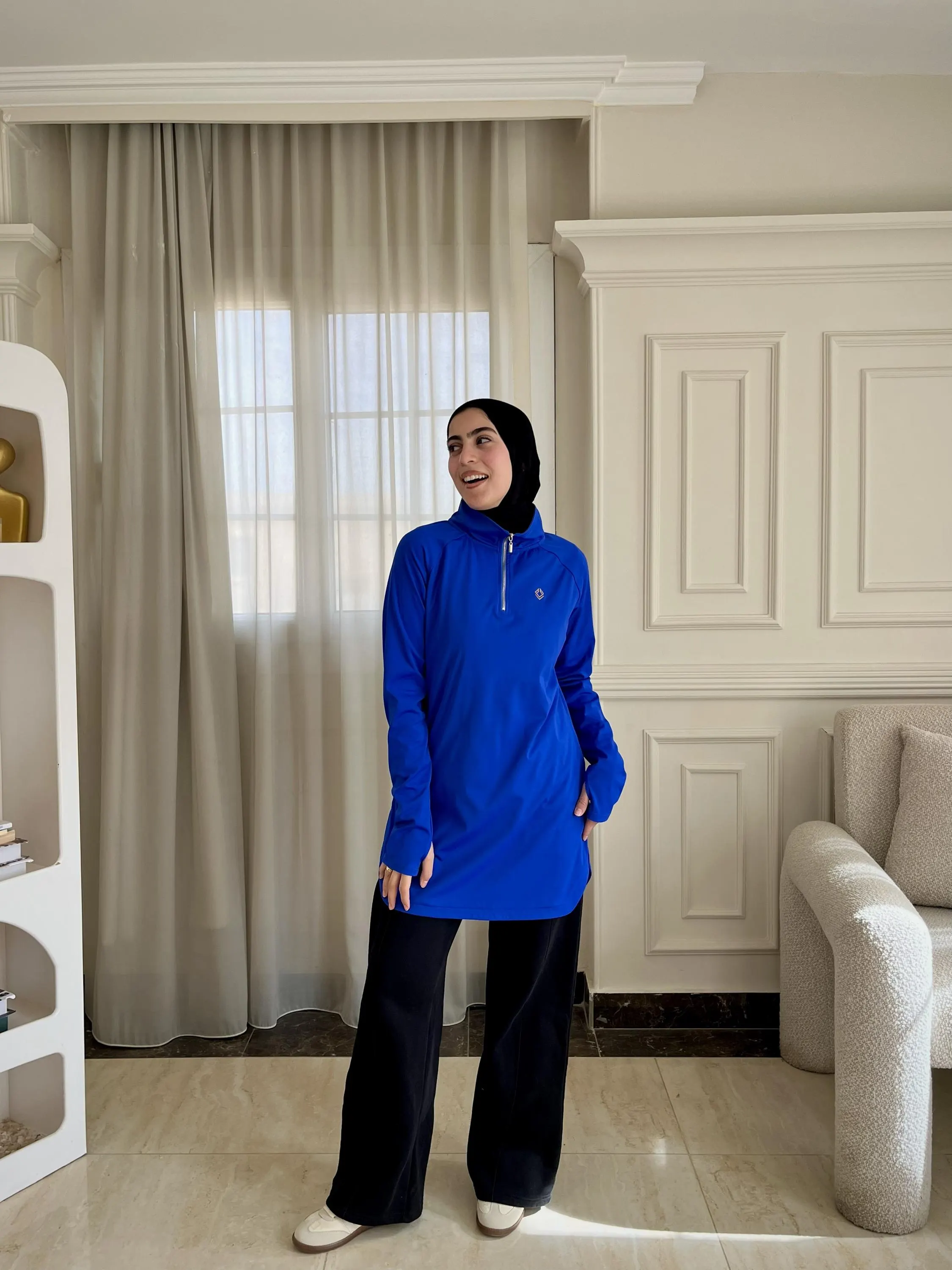 Modest Workout Top | Long Sleeve Gym Shirt, Full Coverage Athletic Wear - image 5