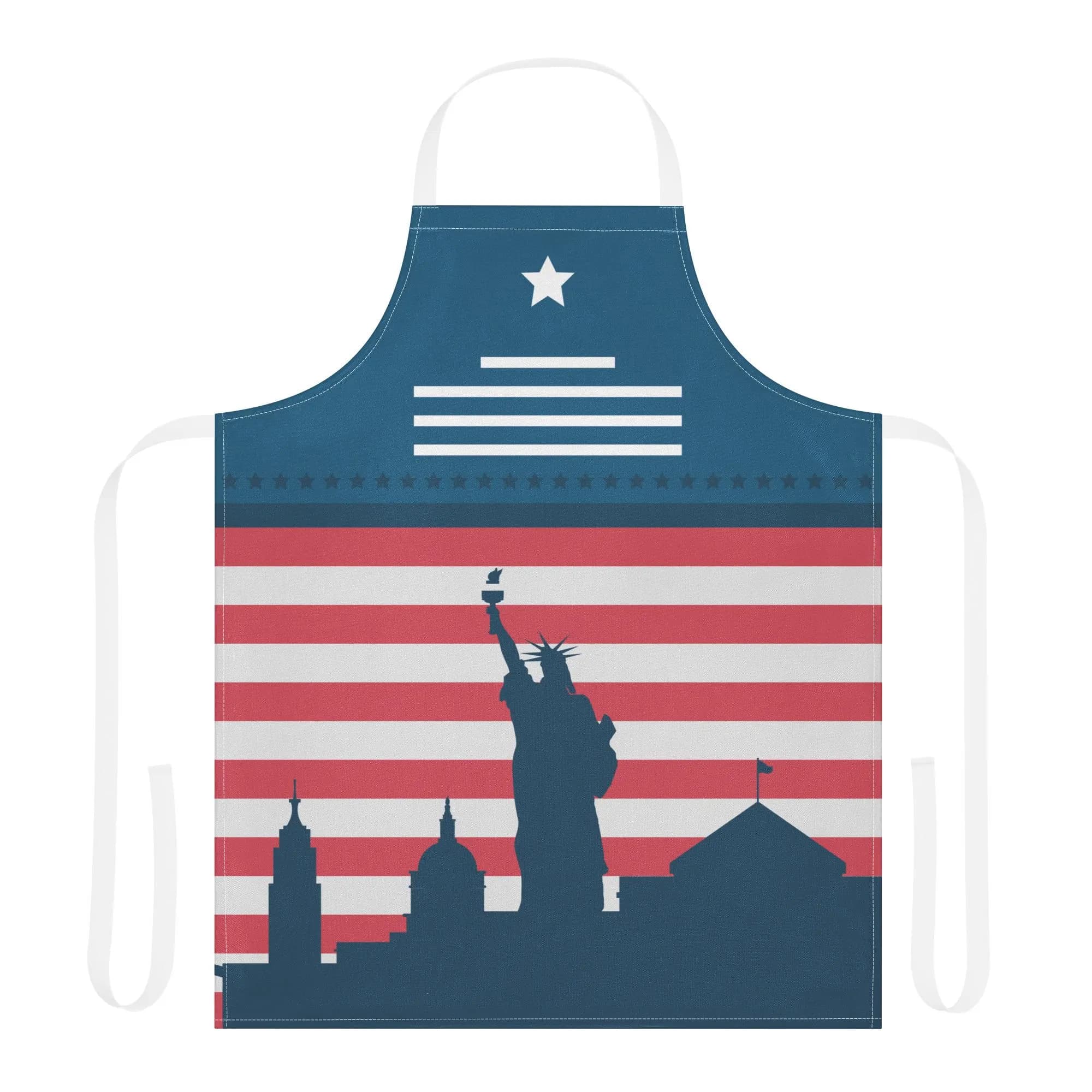 Patriotic July Fourth Apron Red White and Blue Cooking Accessory for Independence Day