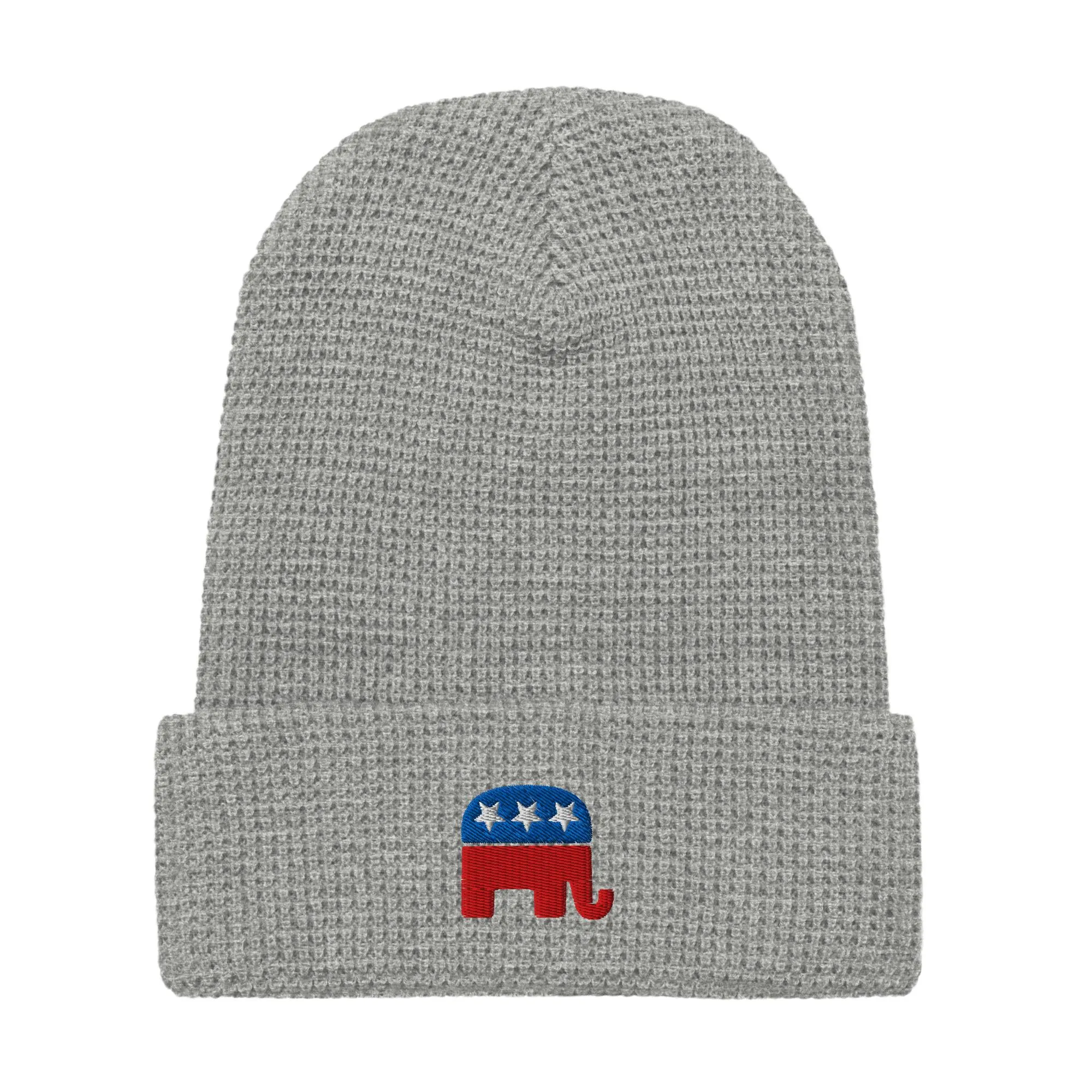 Republican Waffle Beanie Embroidered GOP Elephant Winter Hat Gifts for Republicans