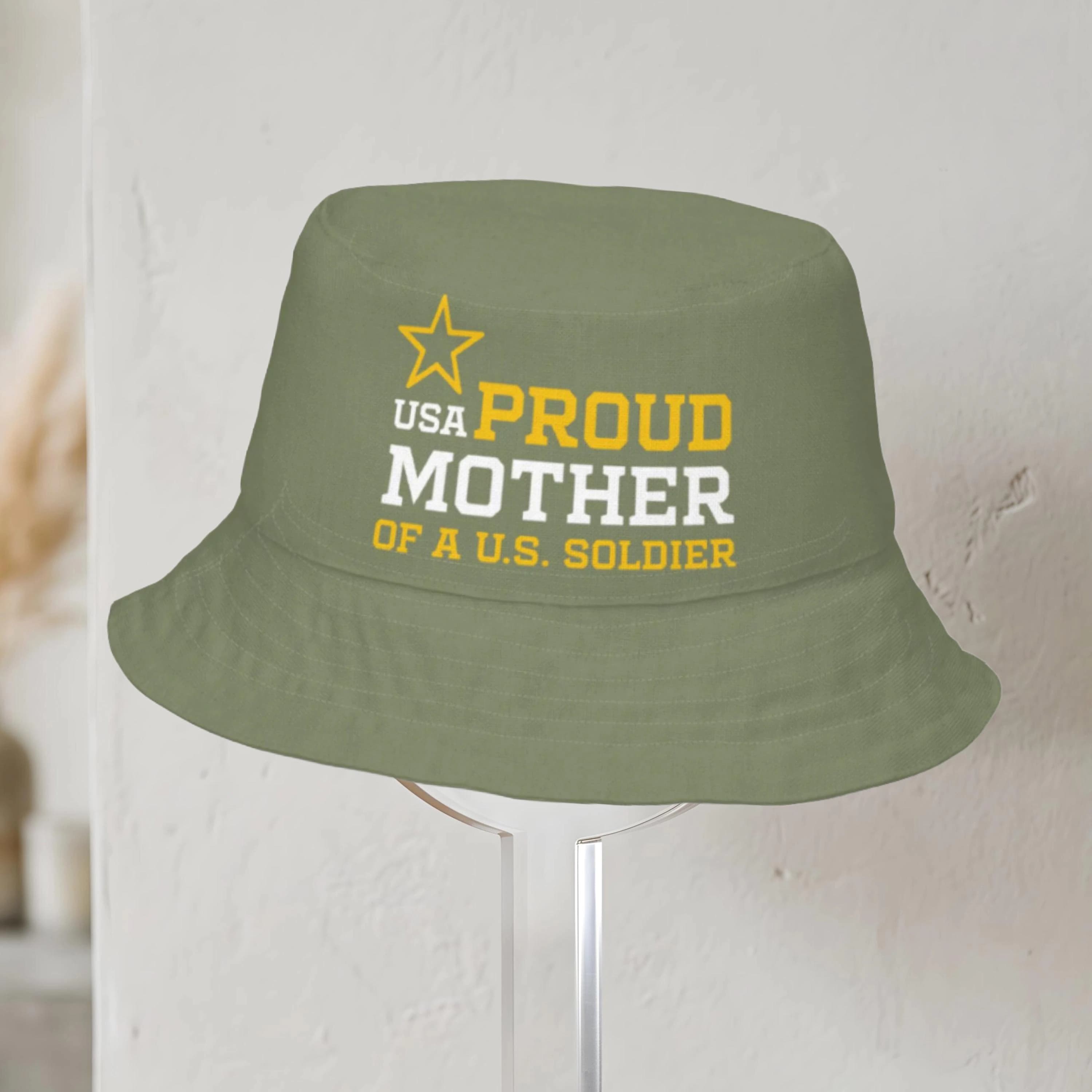 Army Mom Bucket Hat Military Green Soldier's Mother Cap