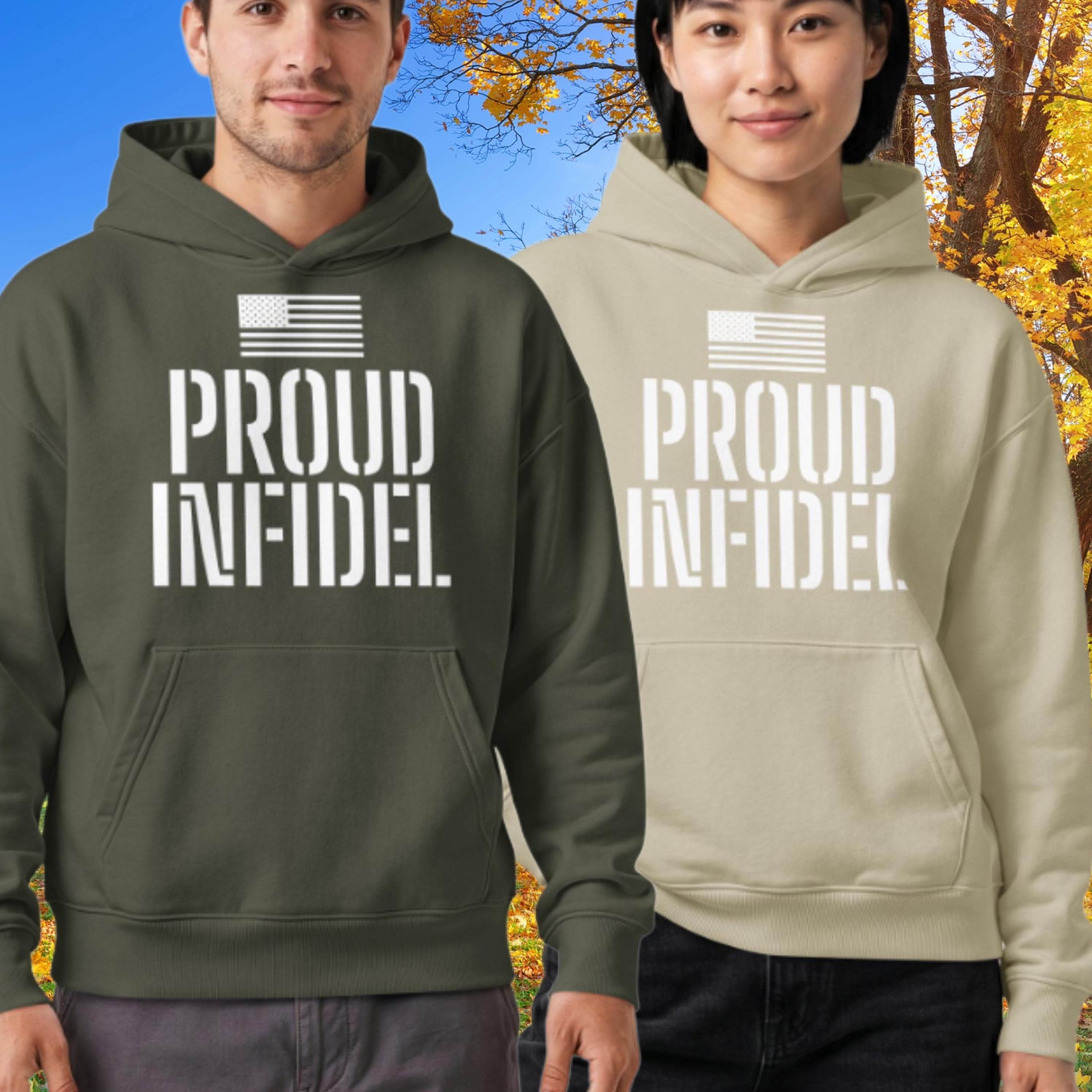 Proud Infidel Hoodie US Veteran Hooded Sweatshirt: Relaxed Mid-weight