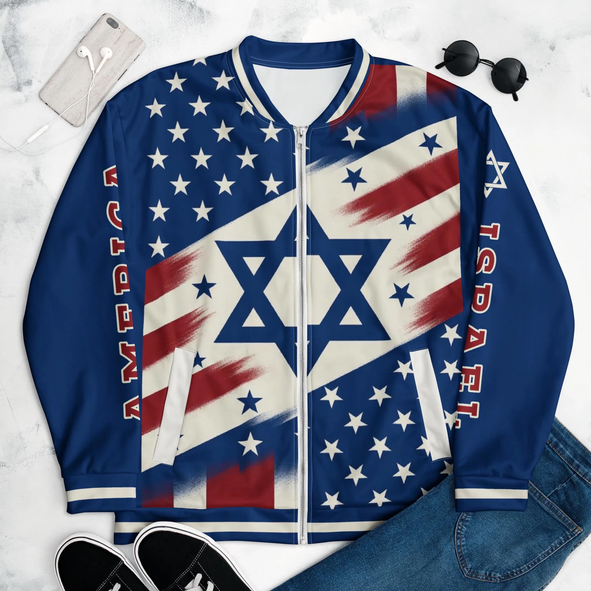 America Israel Bomber Jacket