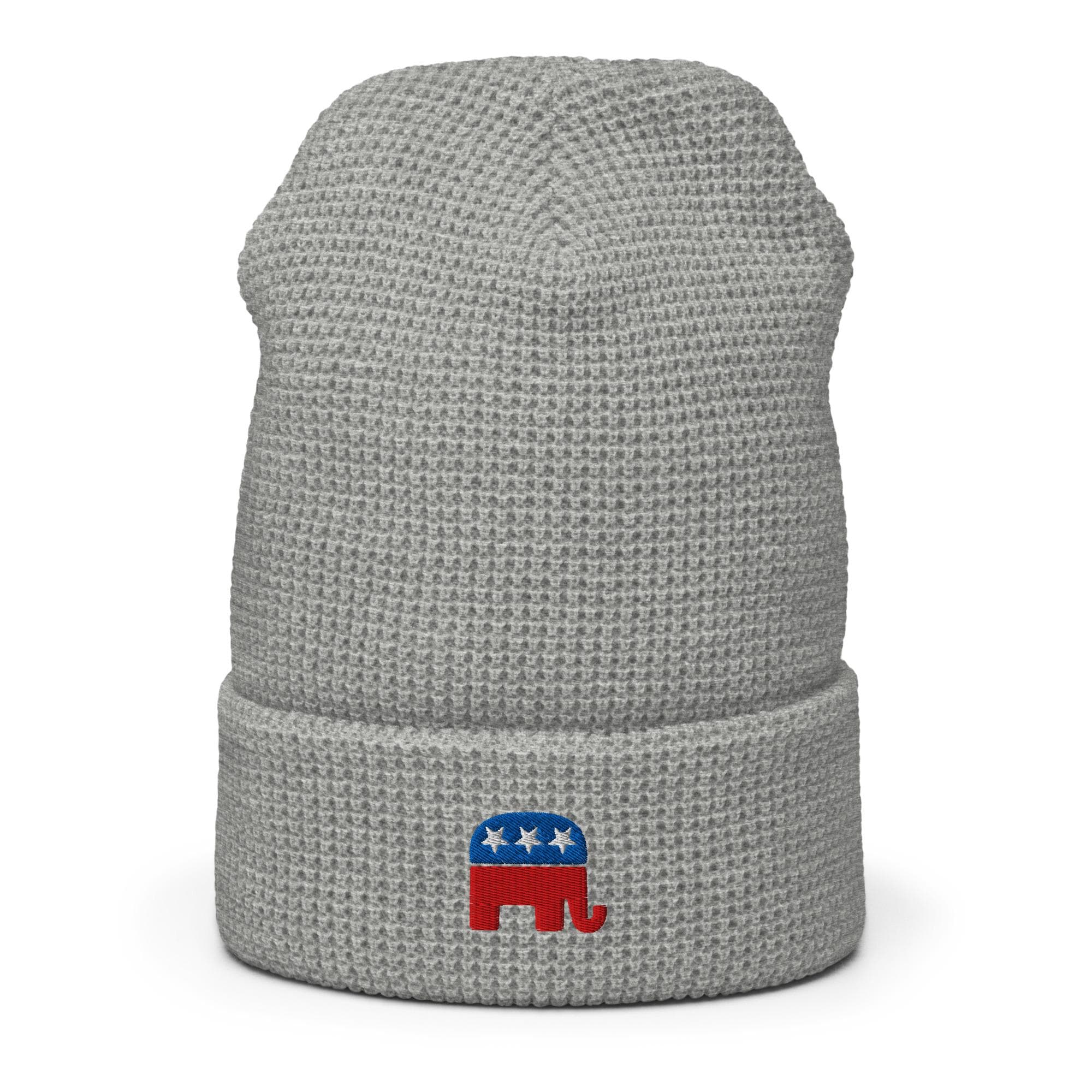 Republican Waffle Beanie Embroidered GOP Elephant Winter Hat Gifts for Republicans