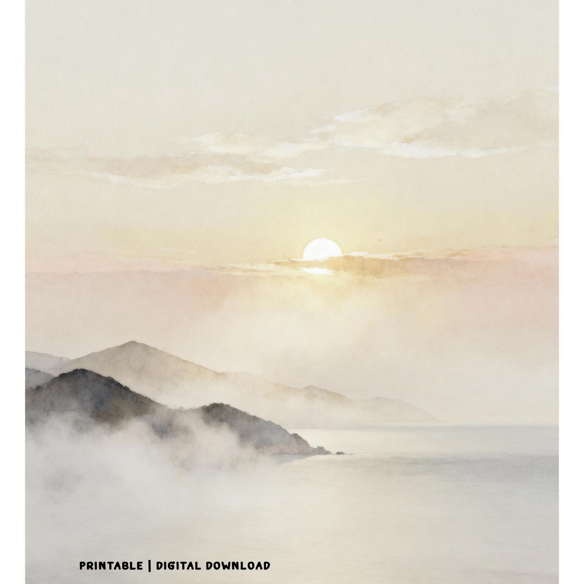 Smoky Mountain Landscape Print, Quiet Luxury Wall Art, Digital Download - image 3