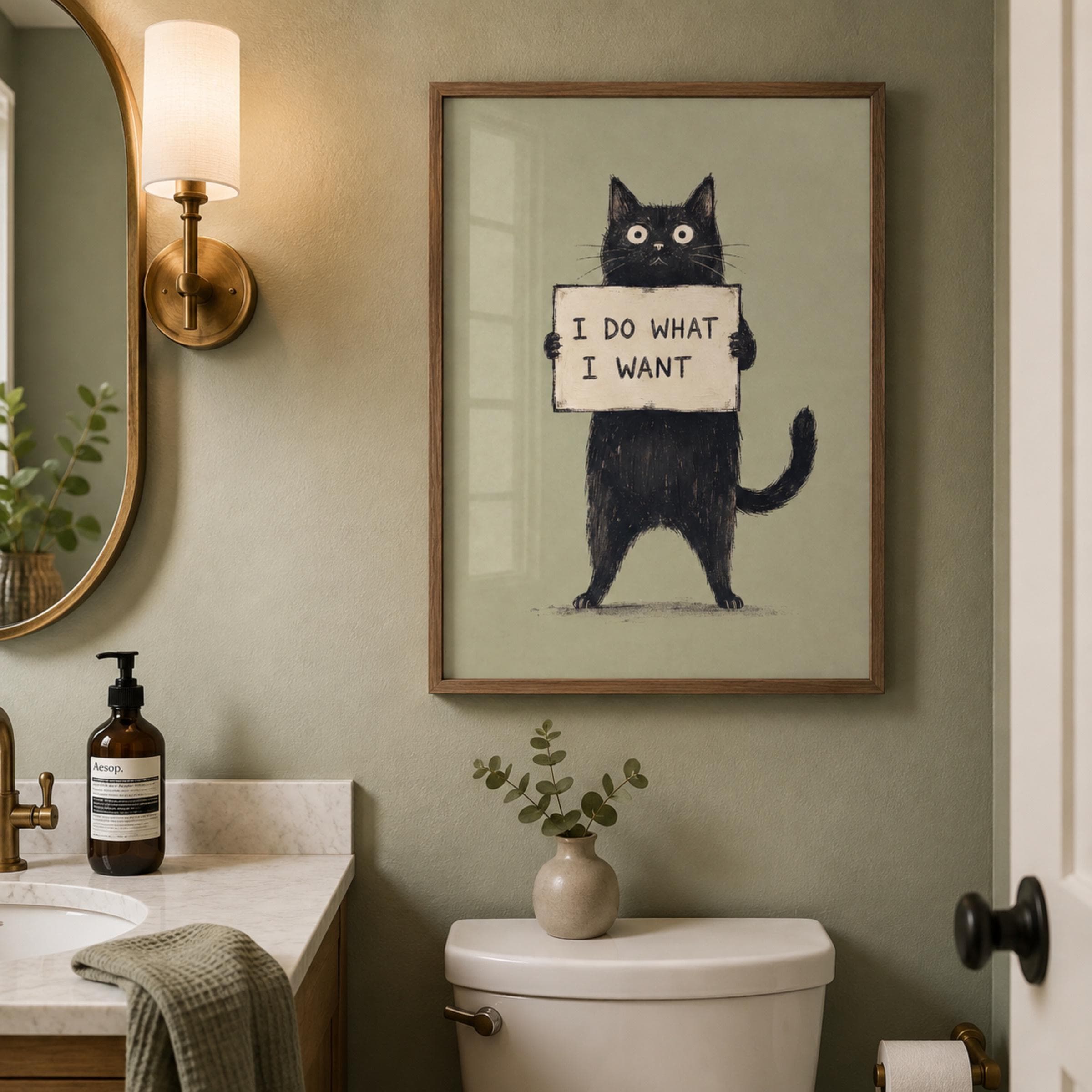 Funny Black Cat Quote Wall Art | Cat Lover Printable Digital Download - image 5