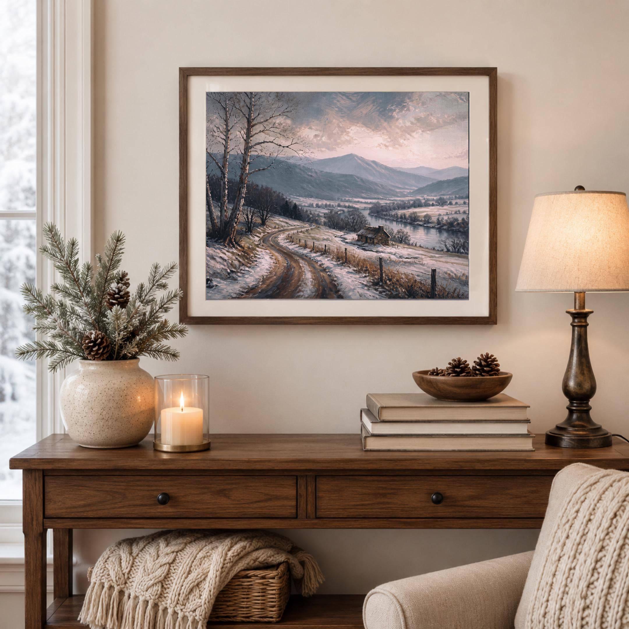 Winter Landscape Wall Art Prints | Snowy River Valley Print | Printable Digital Download - image 5