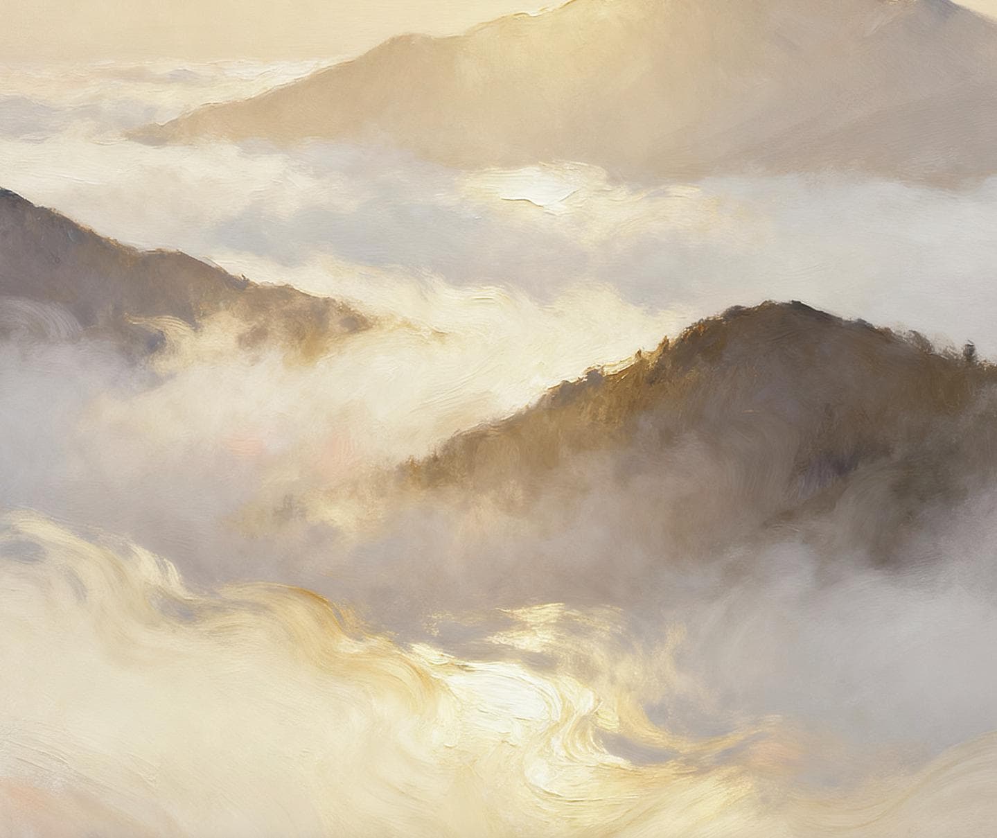 Printable Foggy Mountain Wall Art, Mountain Sunrise Decor, Digital Download - image 3
