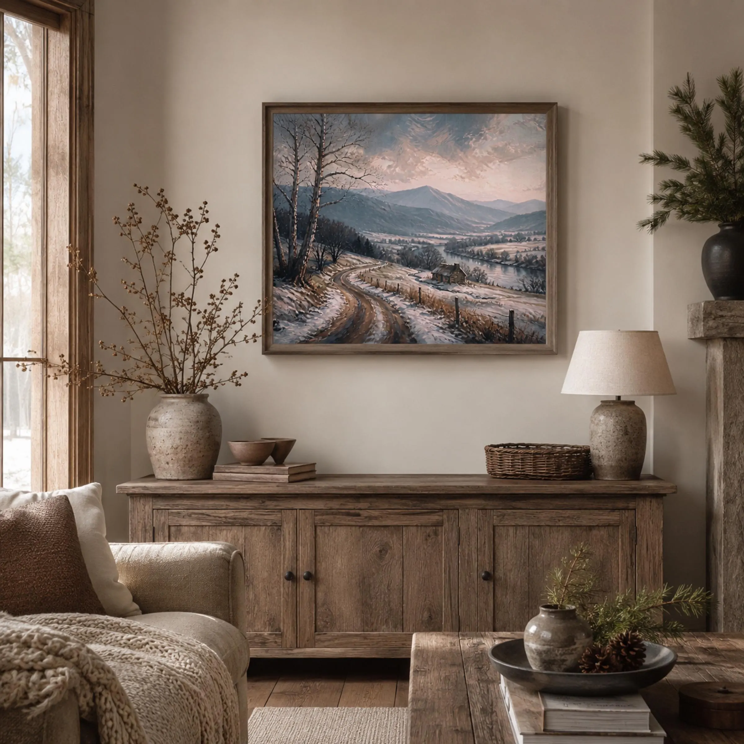 Winter Landscape Wall Art Prints | Snowy River Valley Print | Printable Digital Download - image 4