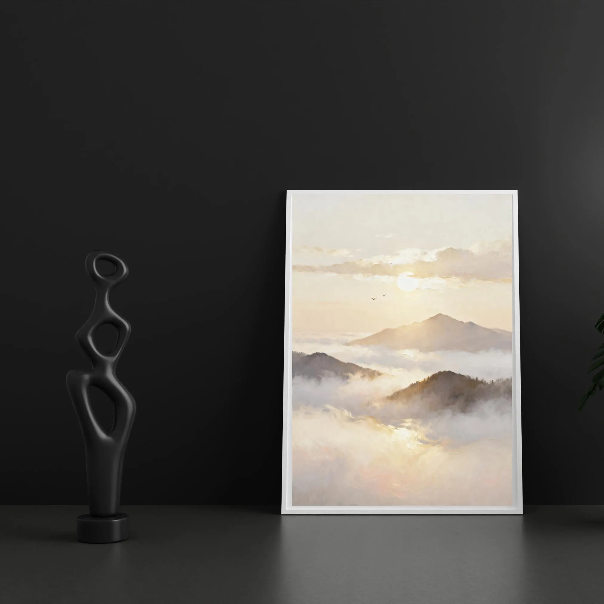 Printable Foggy Mountain Wall Art, Mountain Sunrise Decor, Digital Download - image 5