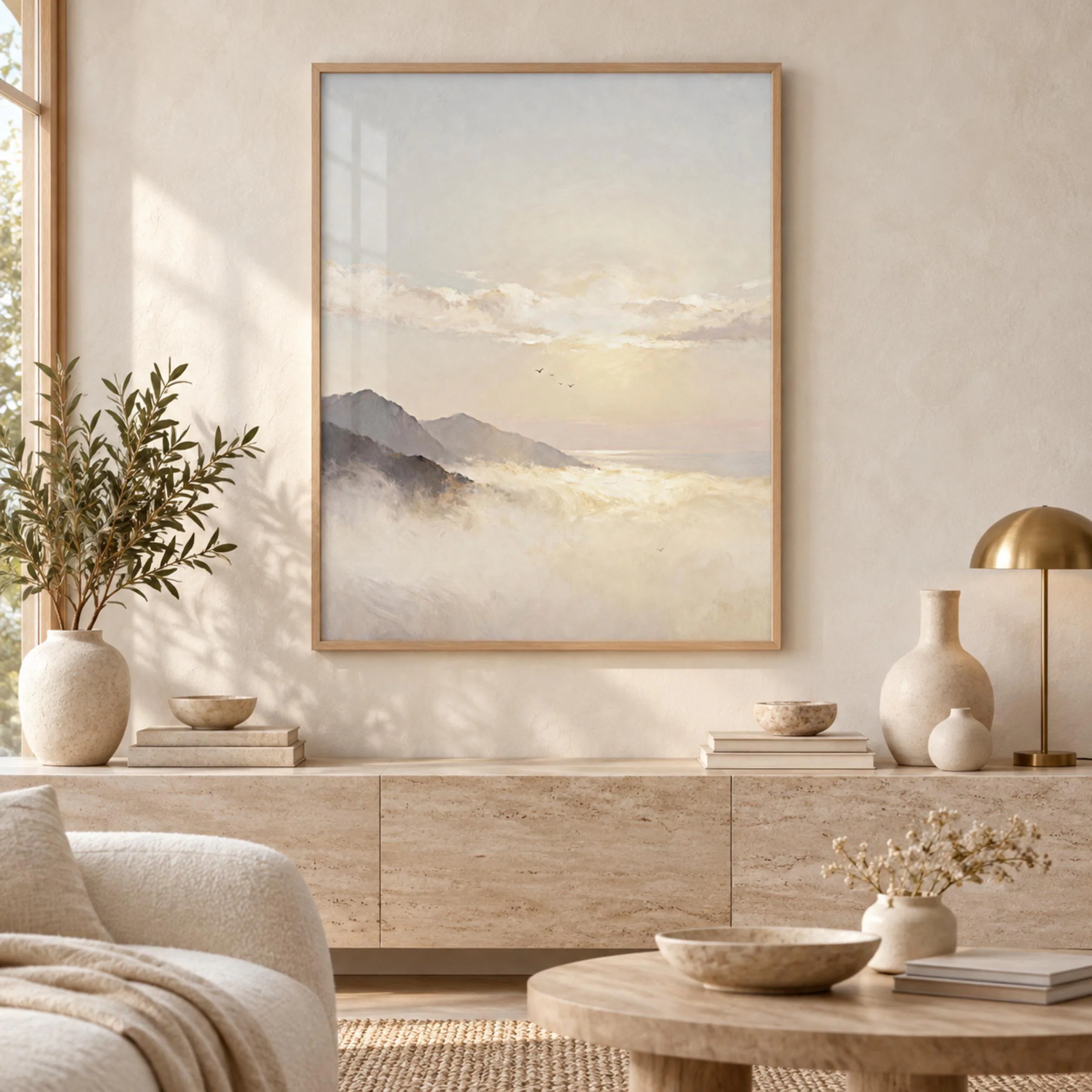 Neutral Coastal Printable Wall Art, Soft Ocean Landscape, Serene Bedroom Decor Digital Download - image 4