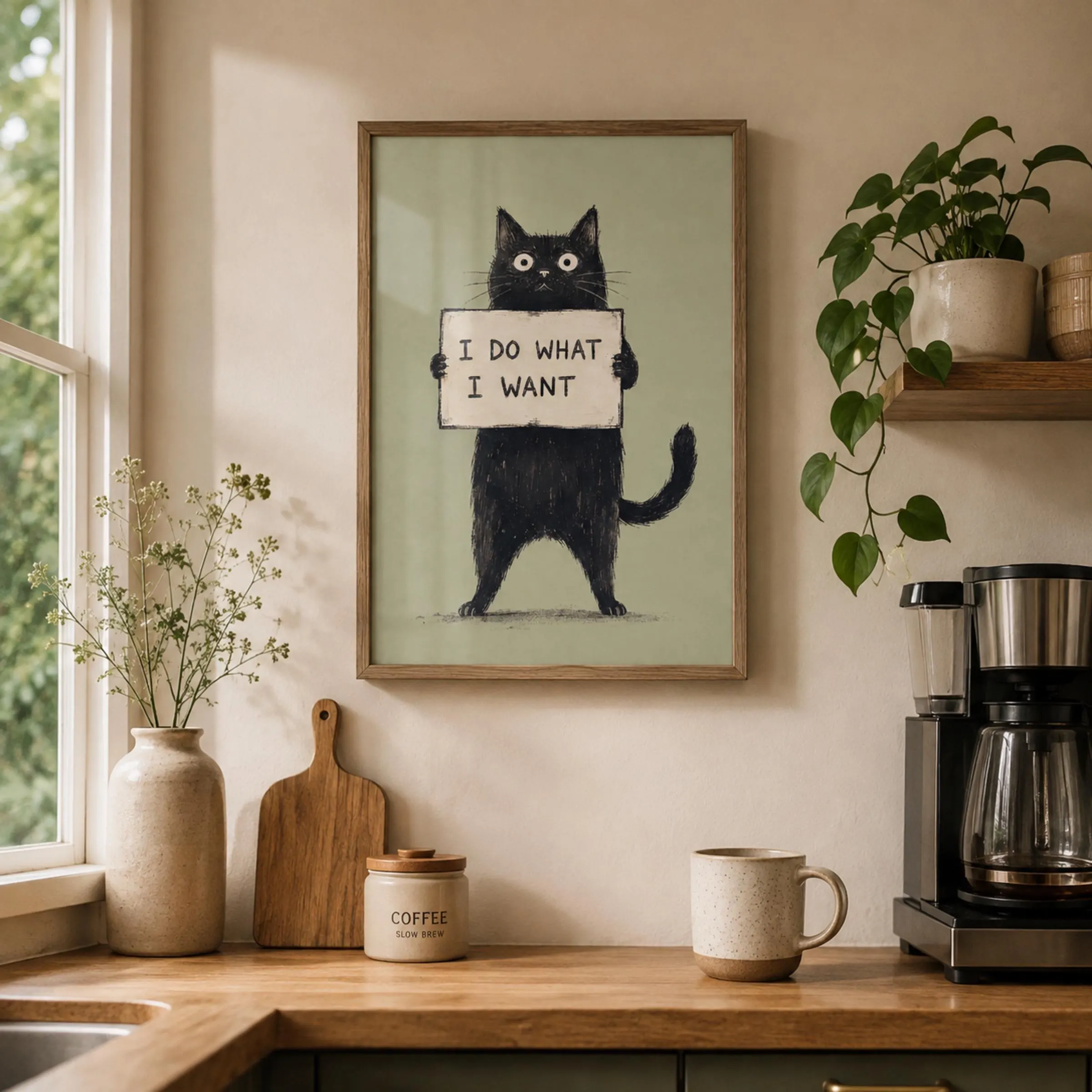 Funny Black Cat Quote Wall Art | Cat Lover Printable Digital Download - image 4