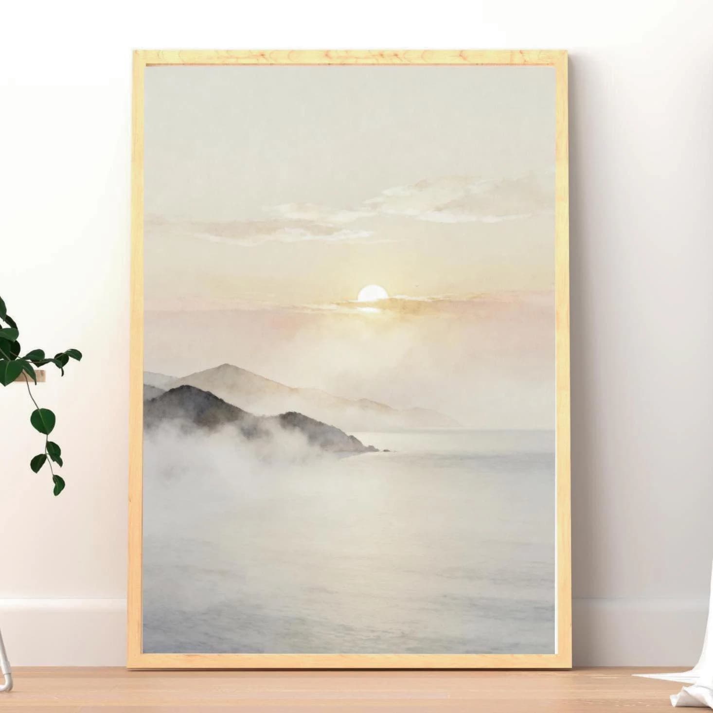 Smoky Mountain Landscape Print, Quiet Luxury Wall Art, Digital Download