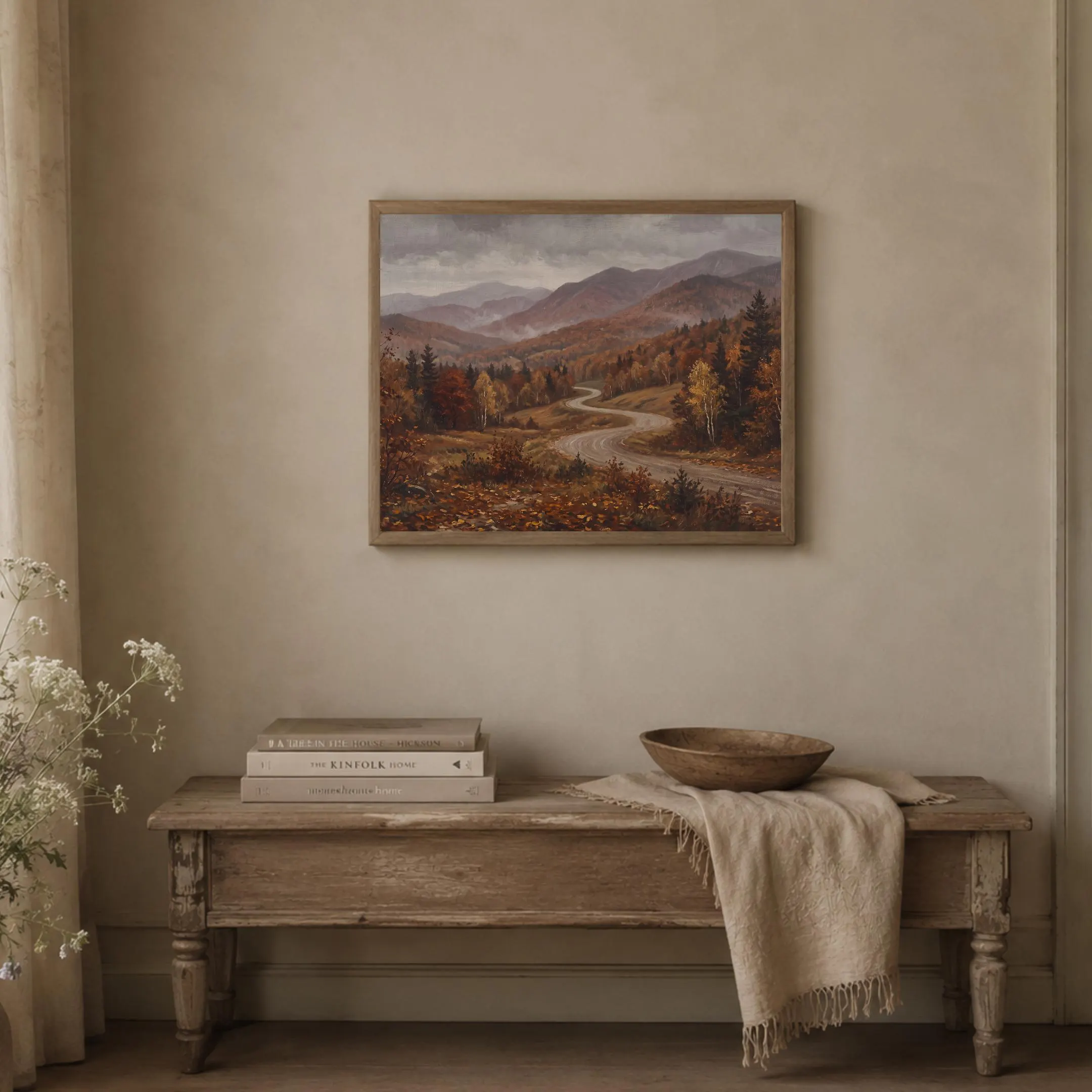 Fall Landscape Mountain Wall Art | New England Road Print | New Hampshire Inspired Digital Download - image 5