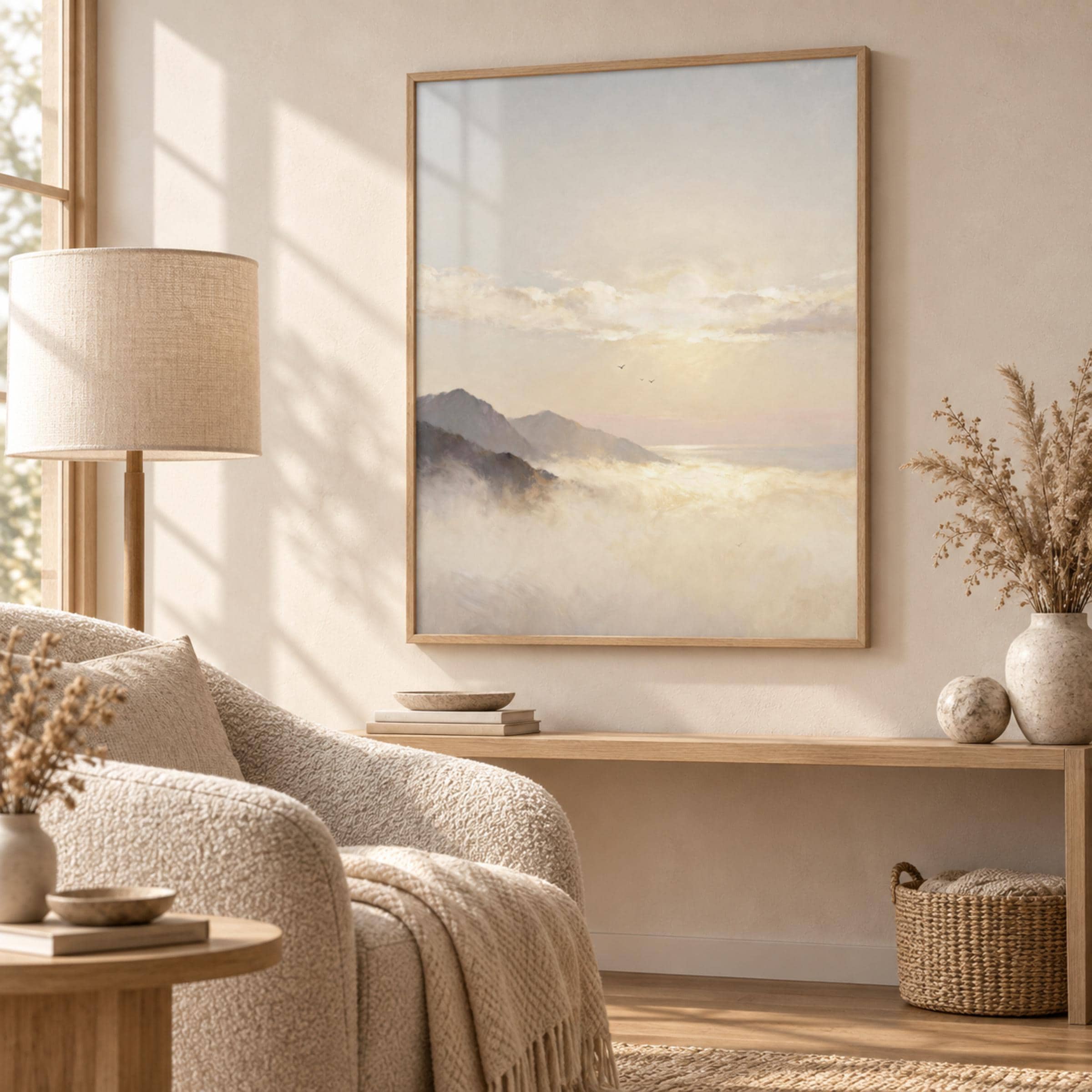 Neutral Coastal Printable Wall Art, Soft Ocean Landscape, Serene Bedroom Decor Digital Download - image 3