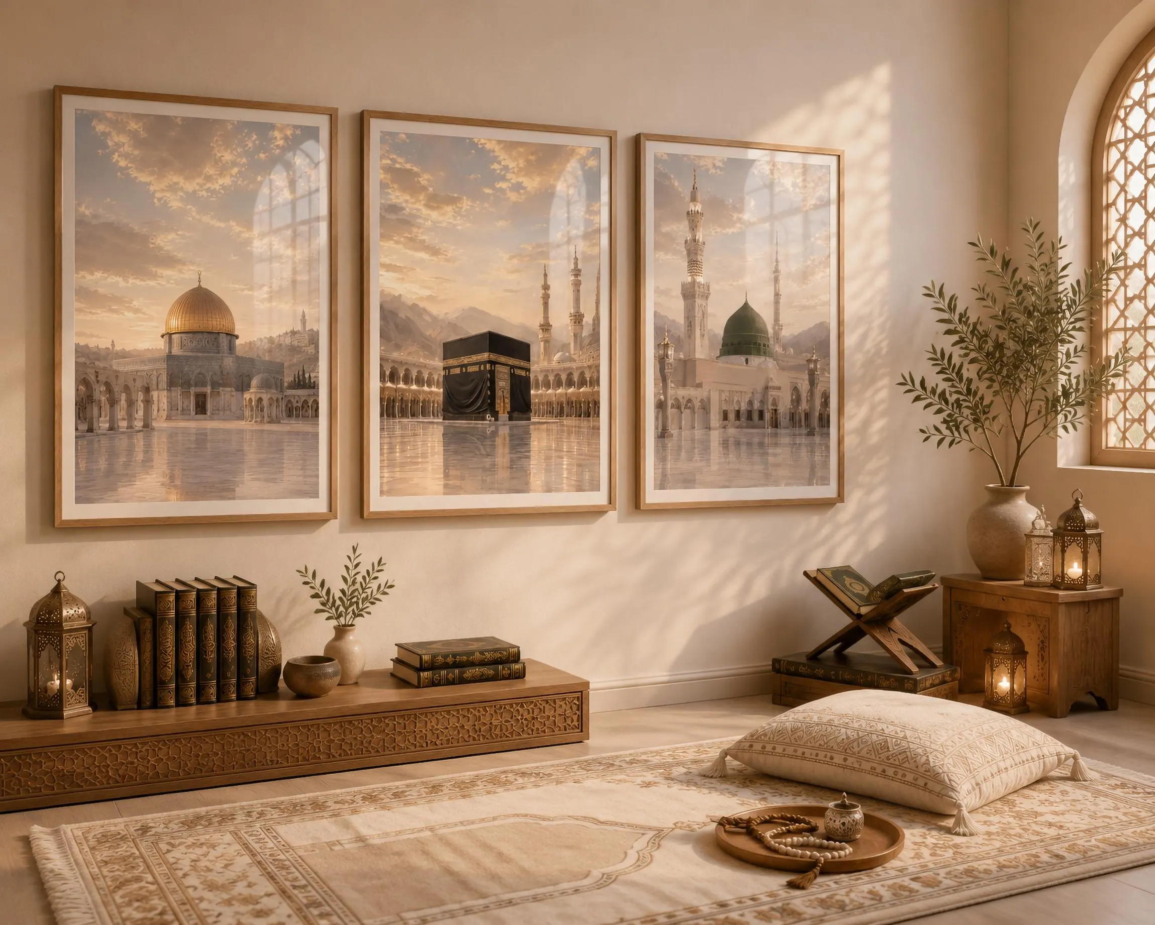 Islamic Wall Art Set Print, Mecca Medina Al Aqsa Compound Wall Decor (Digital Download) - image 2