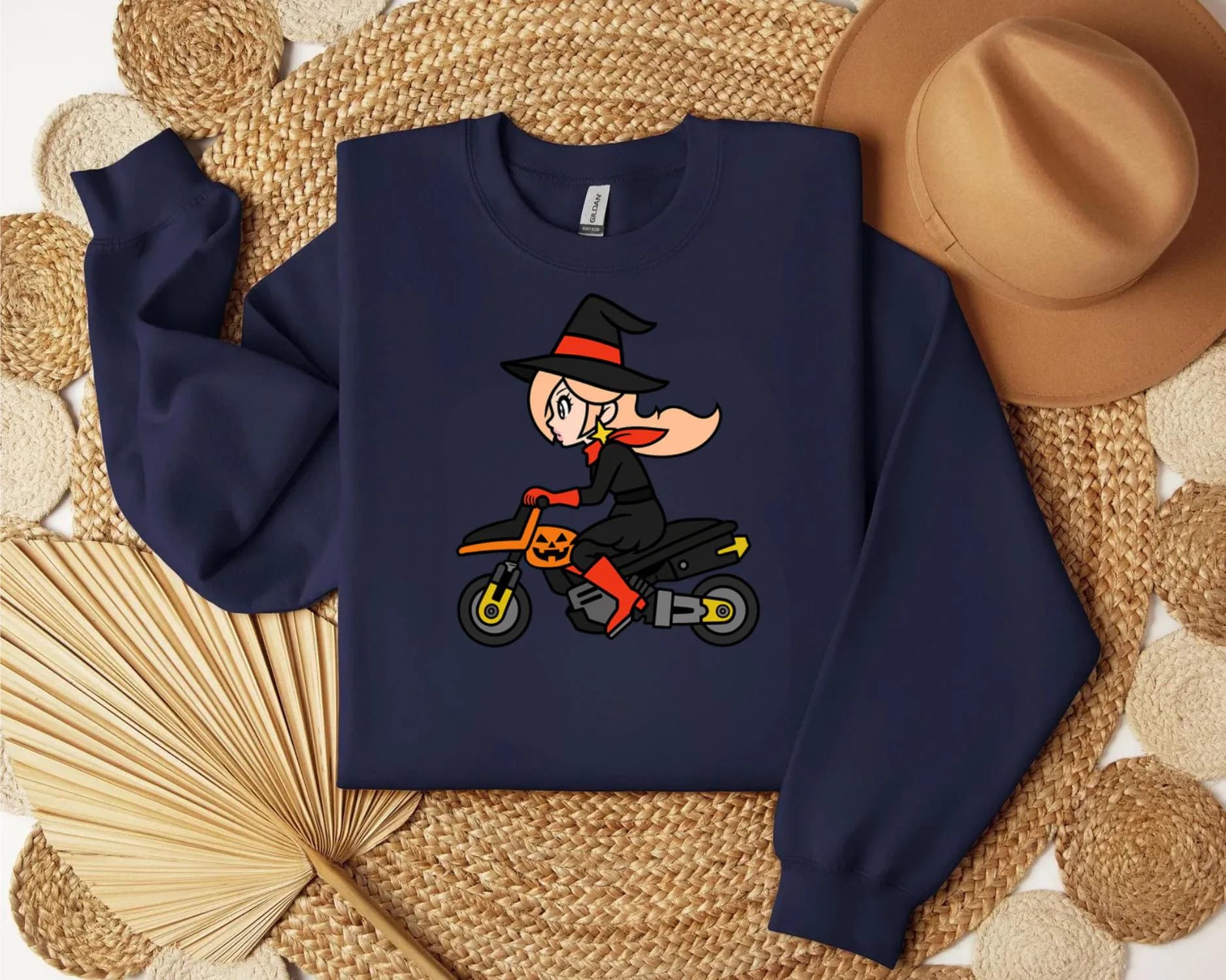 Rosalina Halloween Sweatshirt, Super Mario Witch Sweater, Motorcycle Rider Crewneck, Spooky Gamer Jack O Lantern Hoodie - image 4