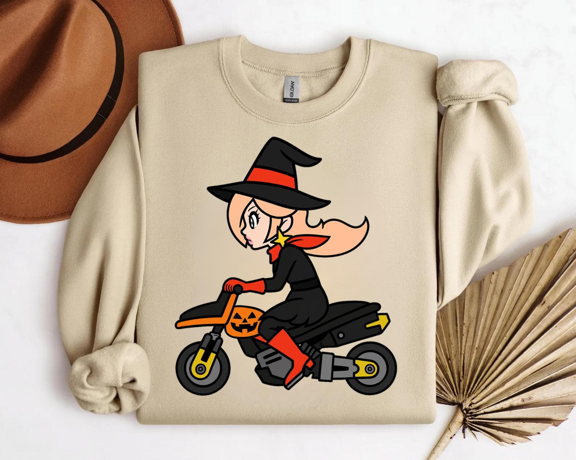 Rosalina Halloween Sweatshirt, Super Mario Witch Sweater, Motorcycle Rider Crewneck, Spooky Gamer Jack O Lantern Hoodie - image 3