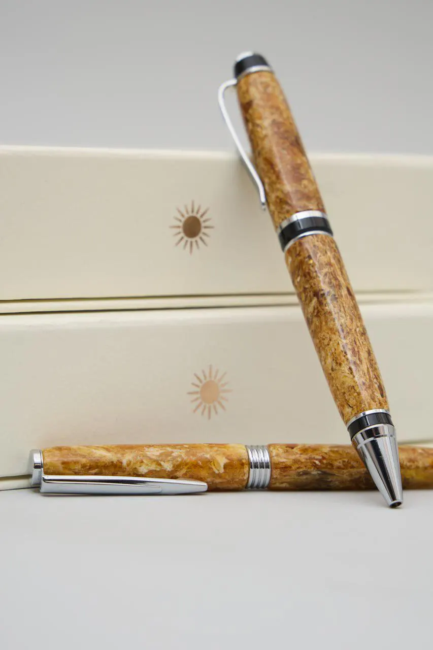Luxury Baltic Amber Ballpoint Pen: Handmade Writing Pen, Elegant Business Gift - image 4