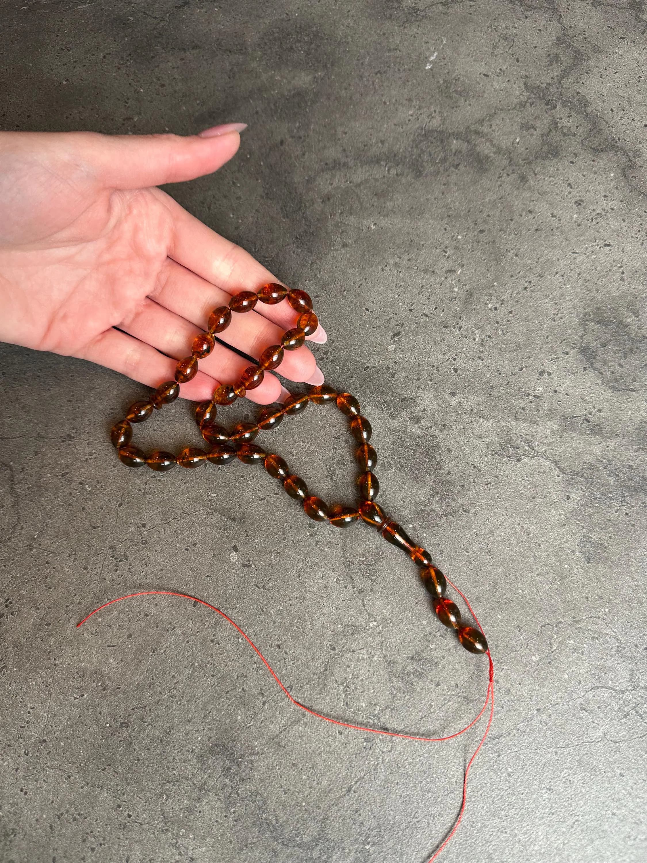 Natural Amber Dhikr Beads – Handmade Islamic Tasbih, Muslim Prayer Beads - image 4