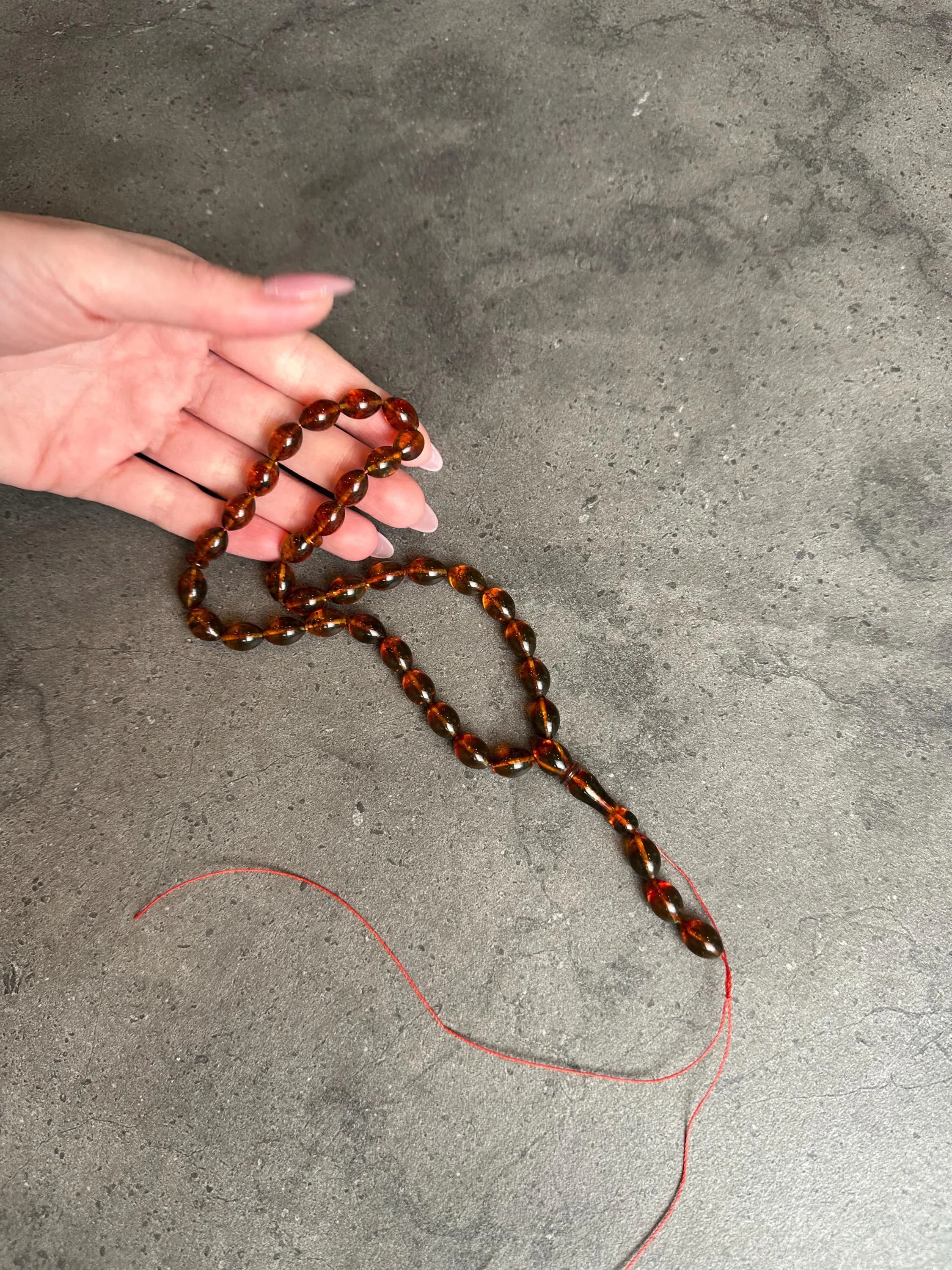 Natural Amber Dhikr Beads – Handmade Islamic Tasbih, Muslim Prayer Beads - image 3