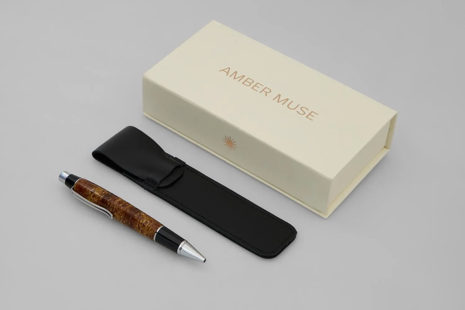 Collector Amber Writing Pen: Premium Refillable Ballpoint, Executive Desk Accessory Gift
