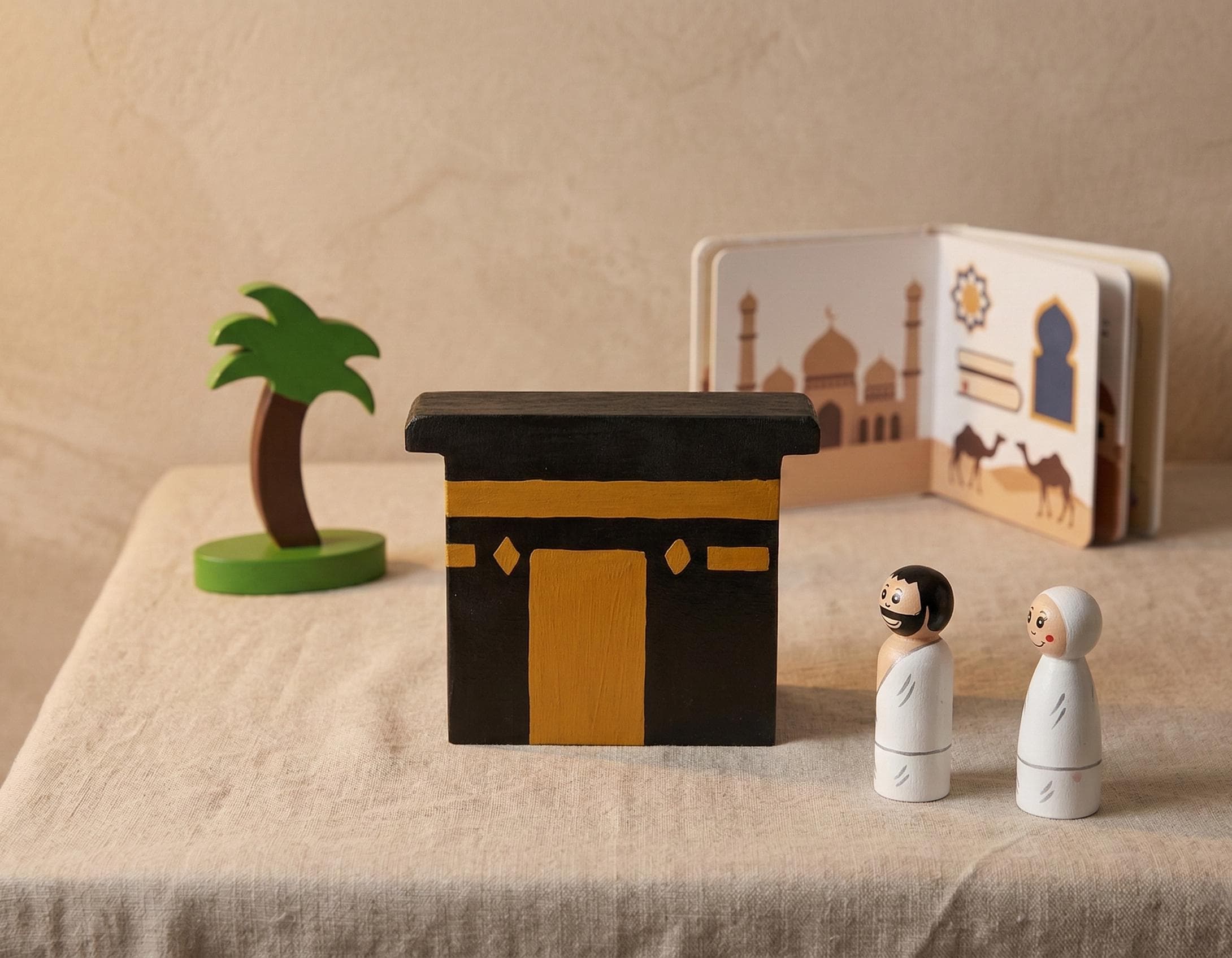 Montessori Wooden Kaaba & Hajj Pilgrim Dolls – Islamic Learning Play Set - image 5