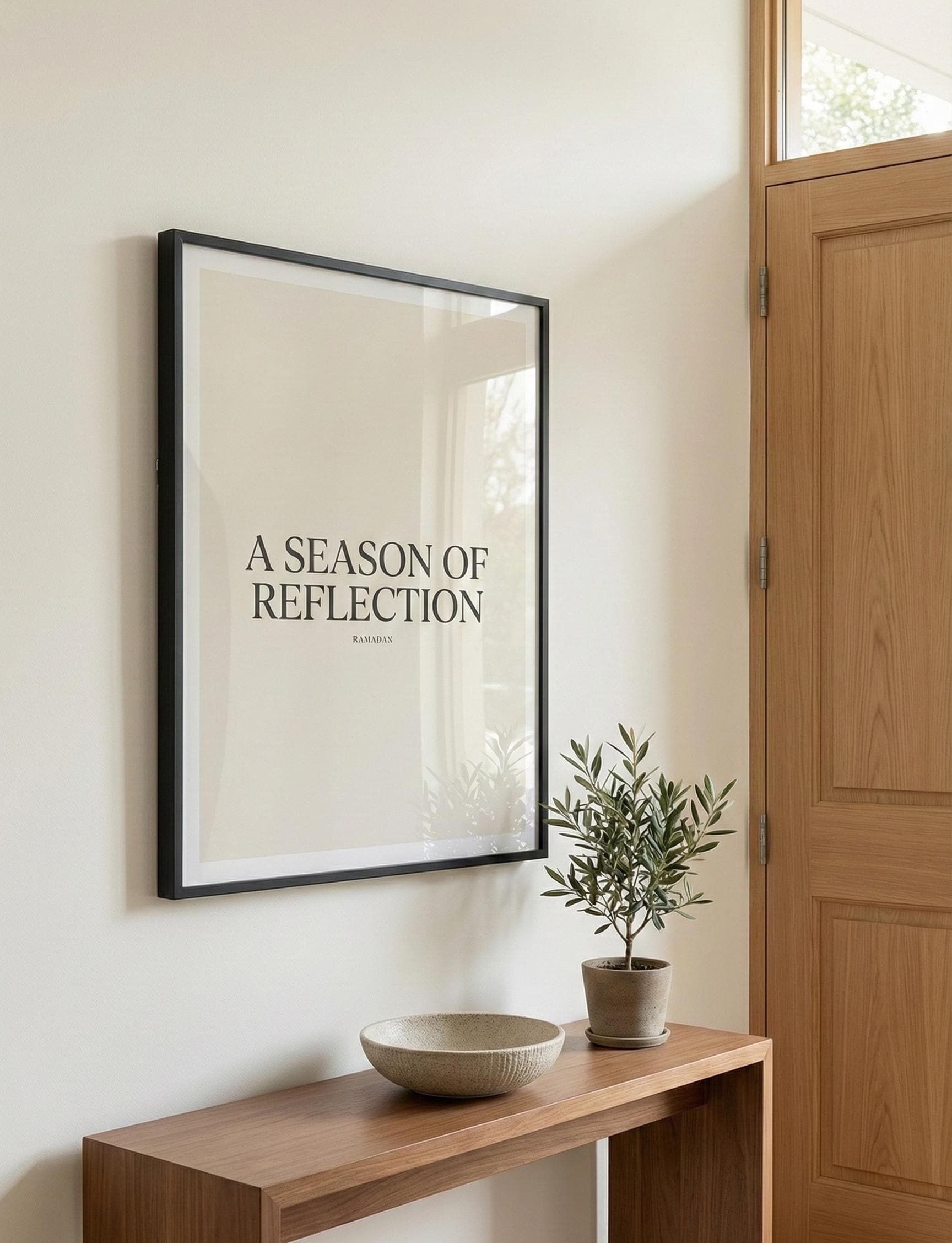 A Season of Reflection Ramadan Wall Art | Minimalist Ramadan Quote Printable | Modern Islamic Home Decor | Neutral Muslim Art A4 A3