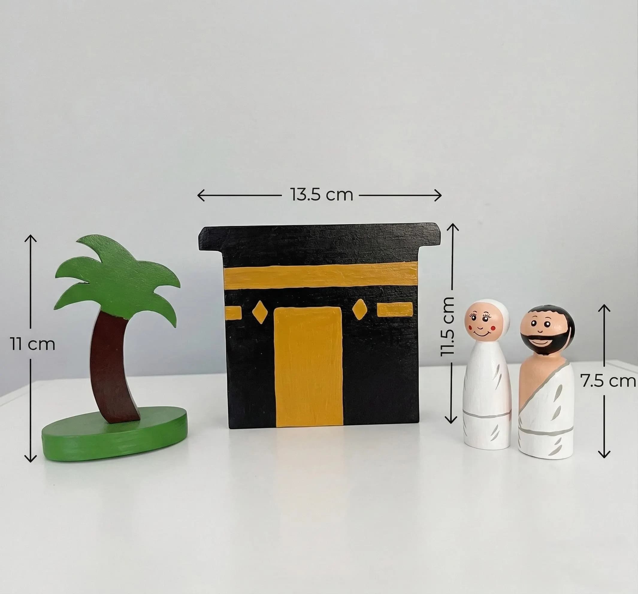 Montessori Wooden Kaaba & Hajj Pilgrim Dolls – Islamic Learning Play Set - image 3