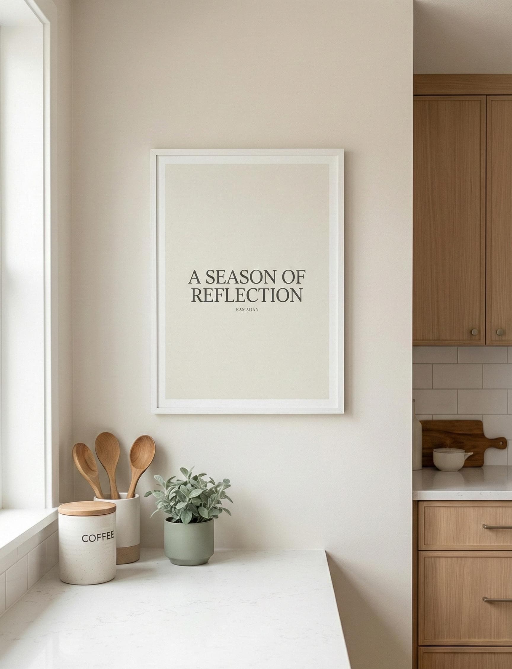A Season of Reflection Ramadan Wall Art | Minimalist Ramadan Quote Printable | Modern Islamic Home Decor | Neutral Muslim Art A4 A3 - image 3
