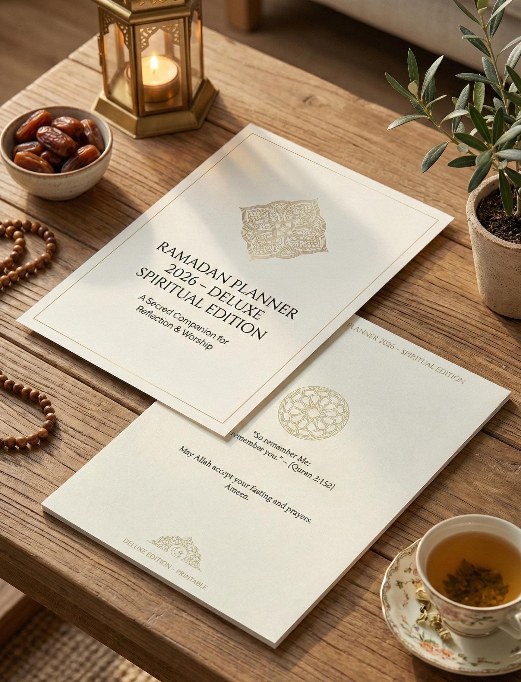 Ramadan Planner 2026 Deluxe | Spiritual Journal, Fasting Tracker (PDF)