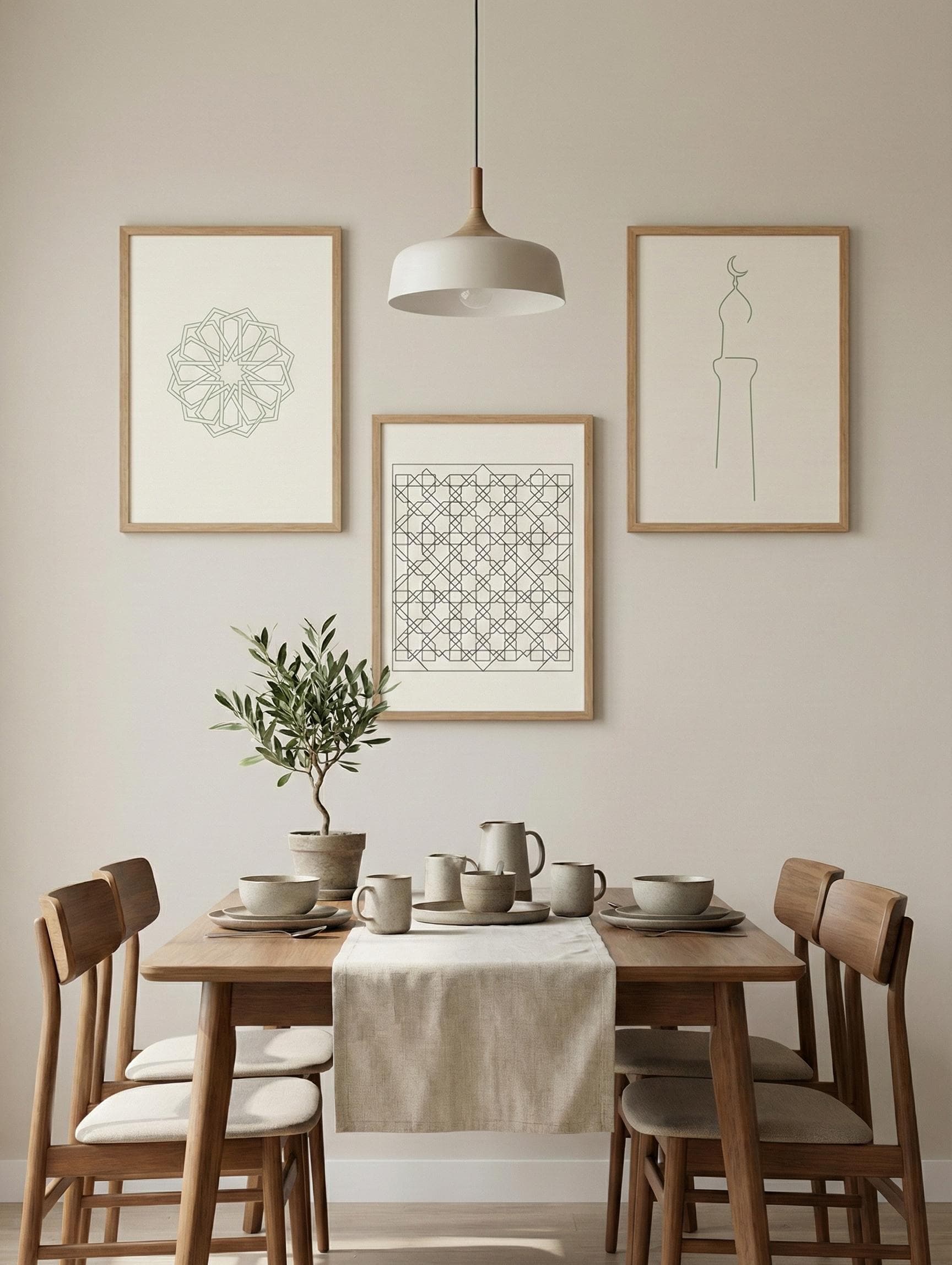 Set of 3 | Islamic Craft & Structure Wall Art | Mashrabiya Minaret Timurid Geometry | Minimal Islamic Decor - image 3