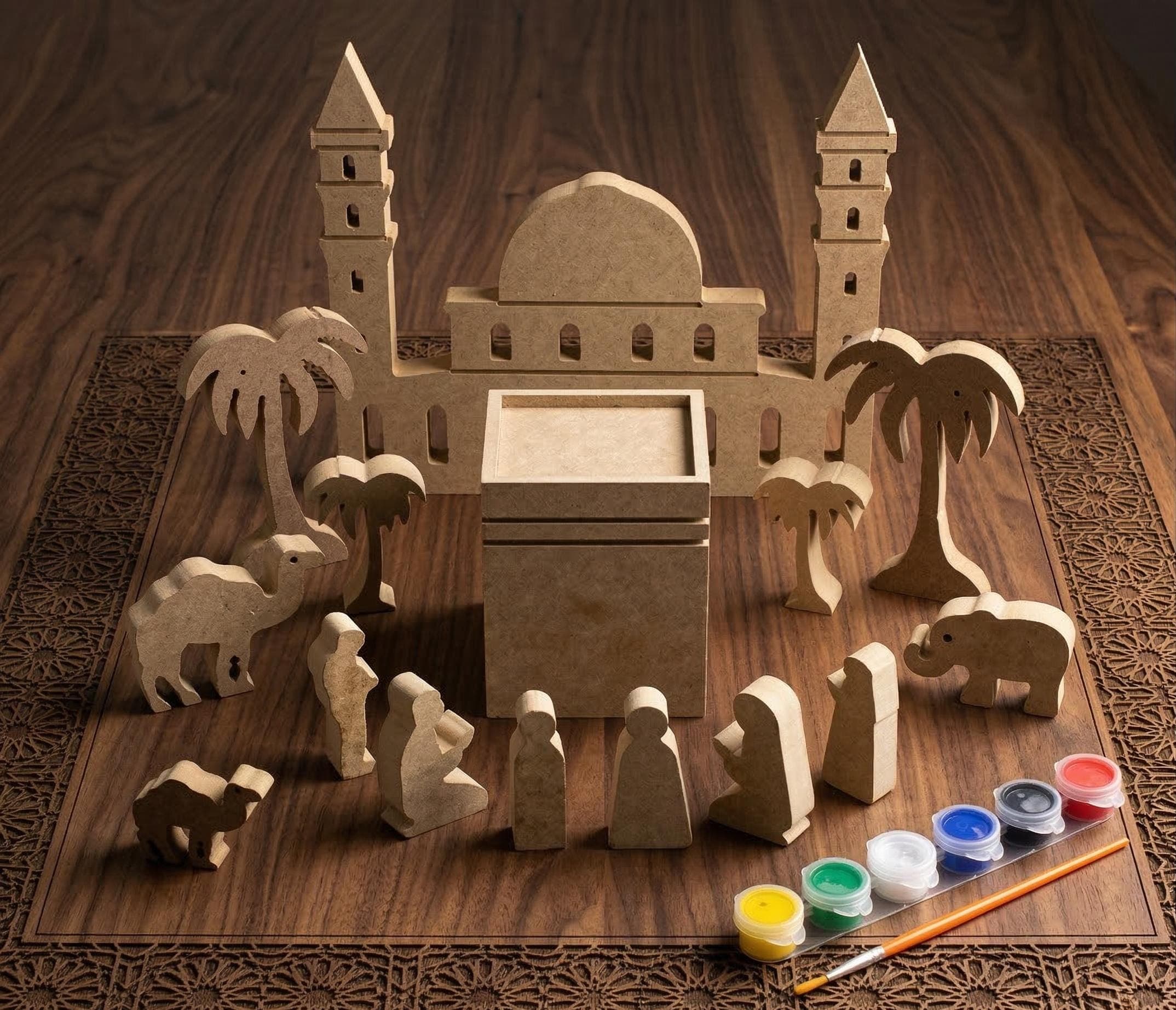 DIY Hajj Craft Kit – Kaaba Mosque Montessori Toy, Islamic Kids Activity, Muslim Painting Set - image 5