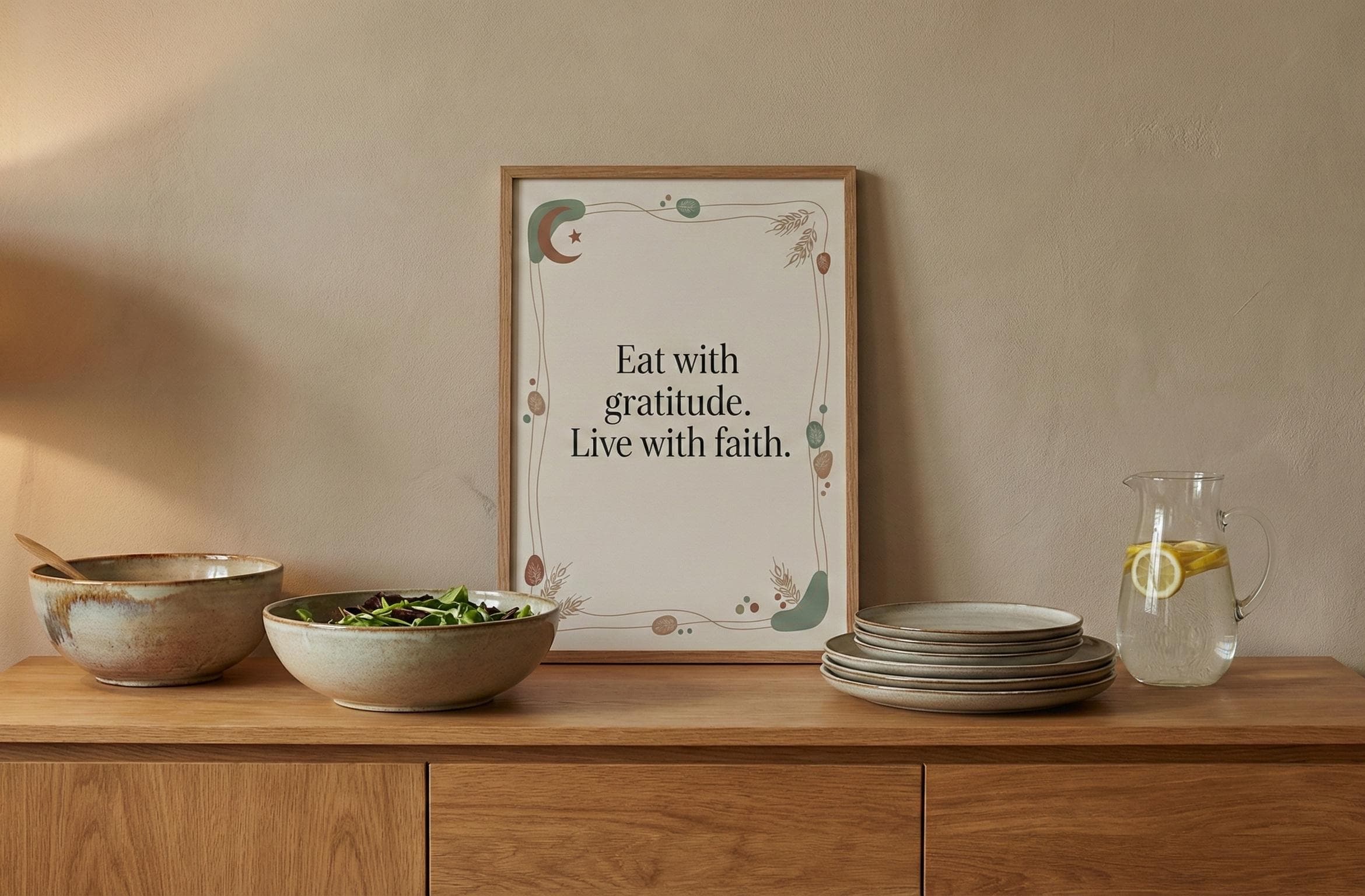 Islamic Kitchen Art | Eat With Gratitude Print (Digital Download) - image 5