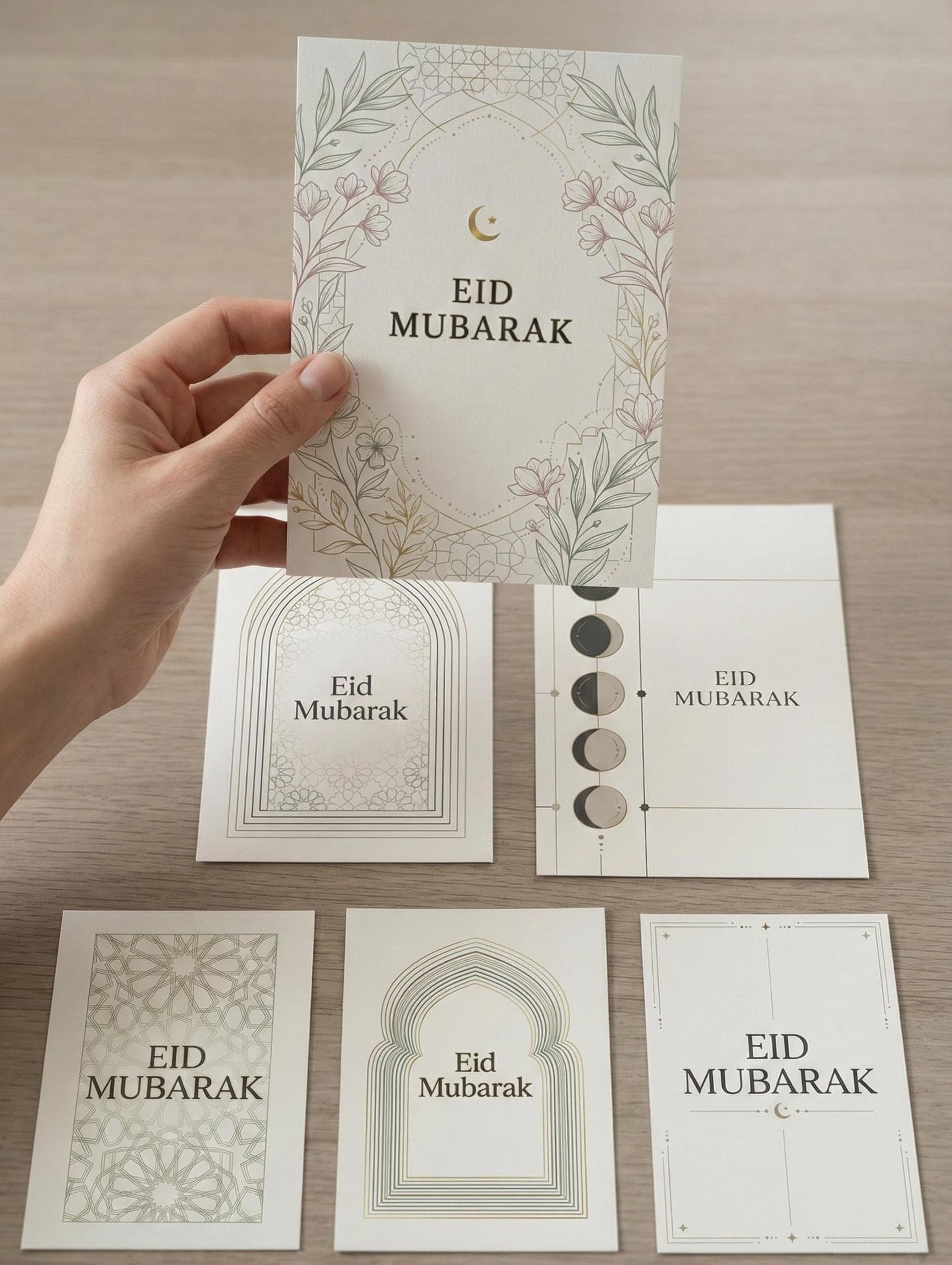 Minimalist Eid Mubarak Cards | Islamic Greeting Cards (Digital Download)