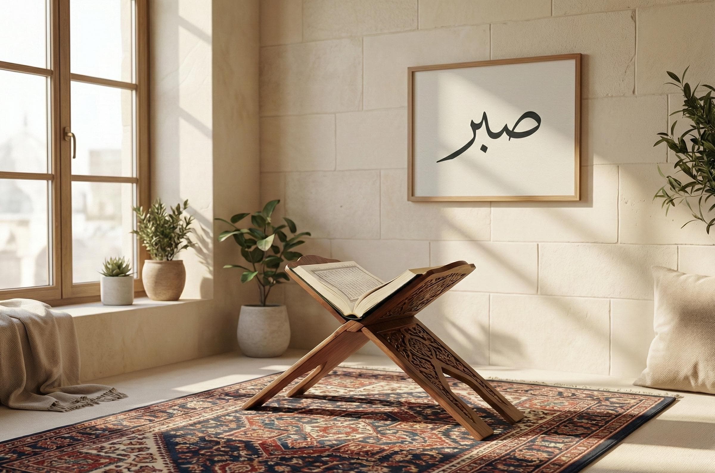 Sabr Islamic Wall Art | Ramadan Patience Calligraphy Print | Minimalist Arabic Art | Muslim Home Decor | Ramadan Printable