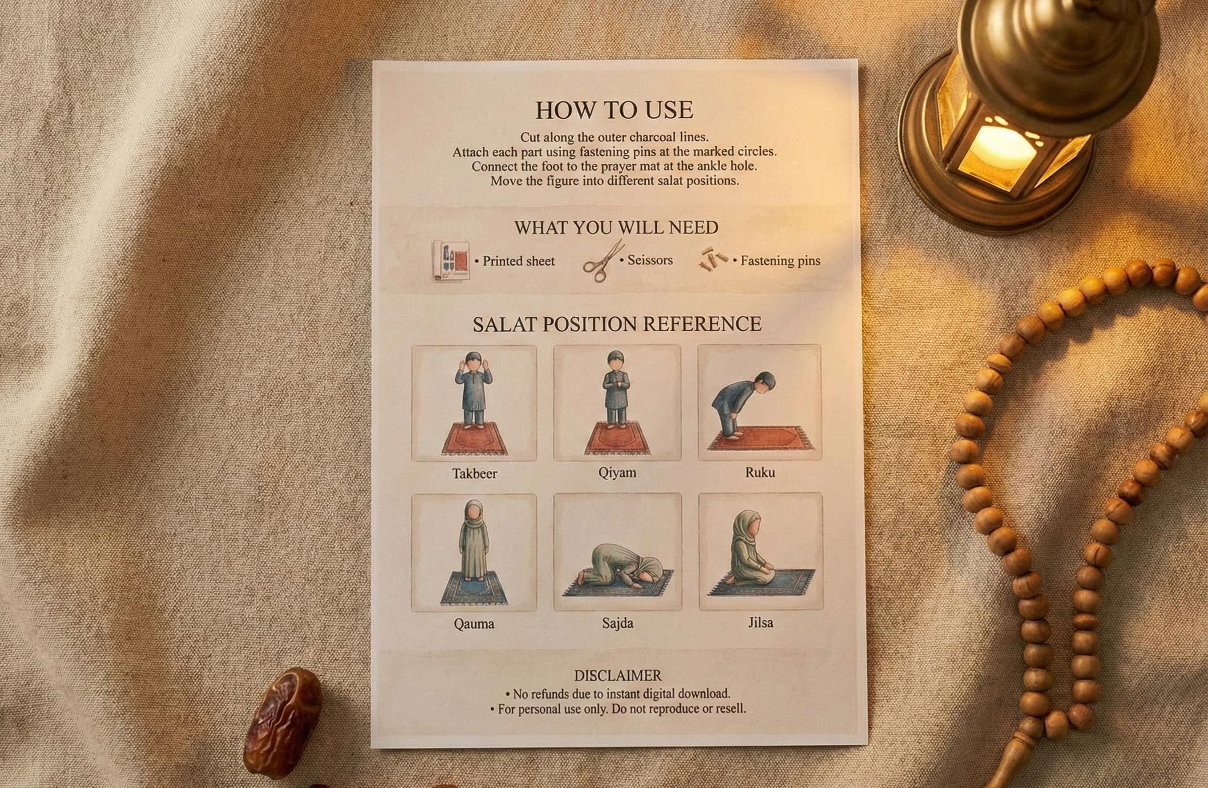 DIY Salat Learning Kit | Movable Muslim Prayer Craft (PDF Printable) - image 4